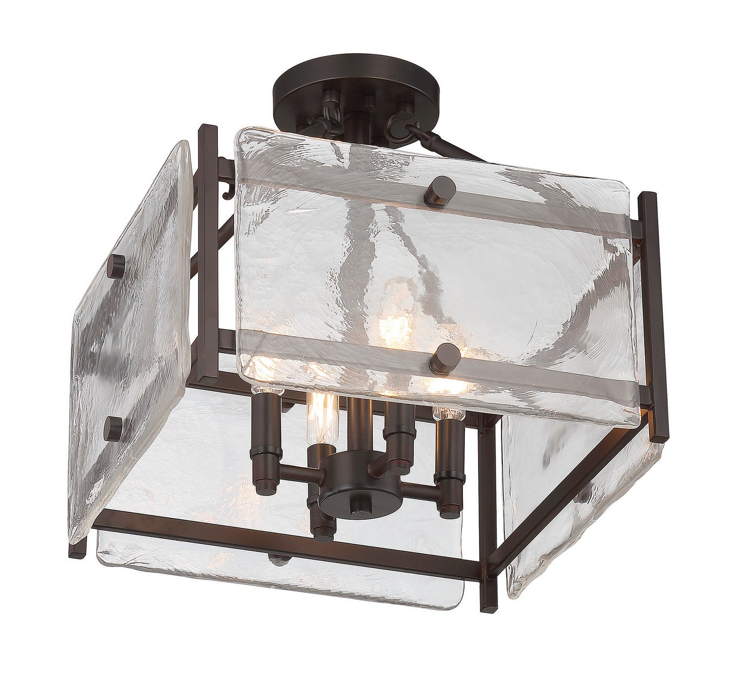 Glenwood Four Light Semi-Flush Mount in English Bronze