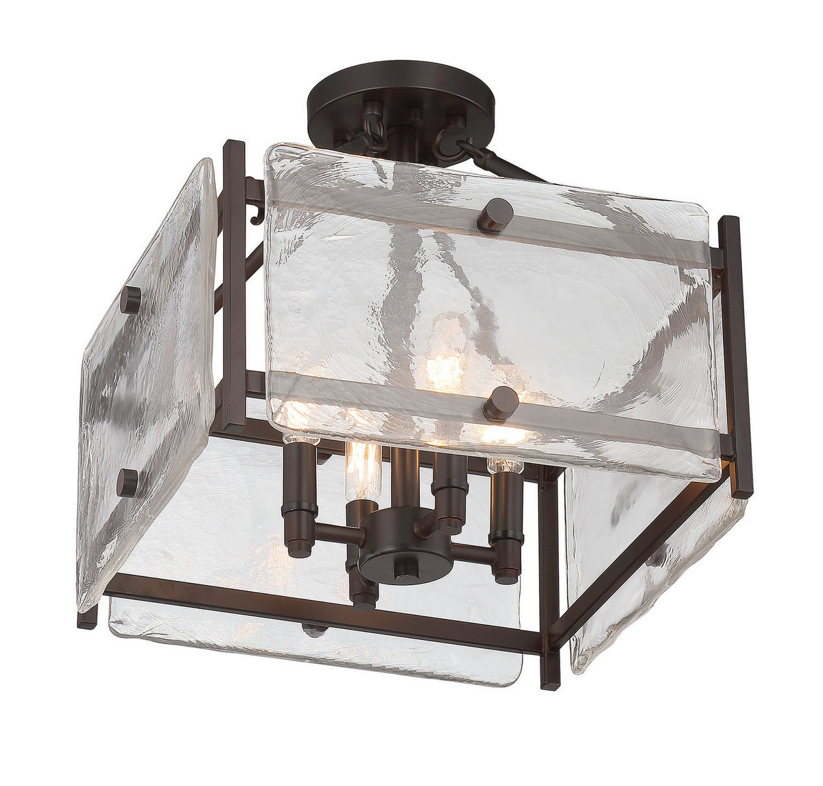Glenwood Four Light Semi-Flush Mount in English Bronze