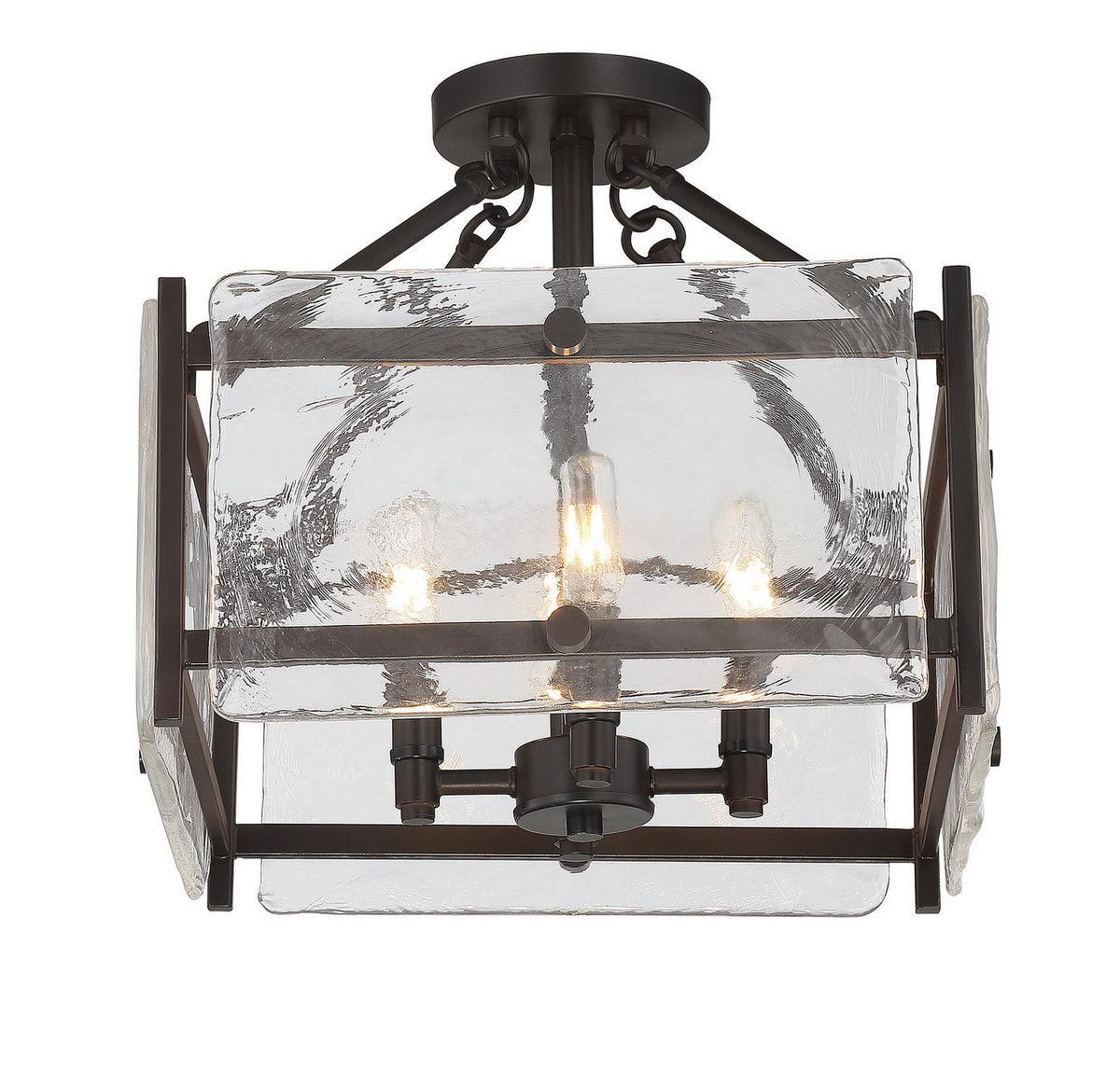 Glenwood Four Light Semi-Flush Mount in English Bronze