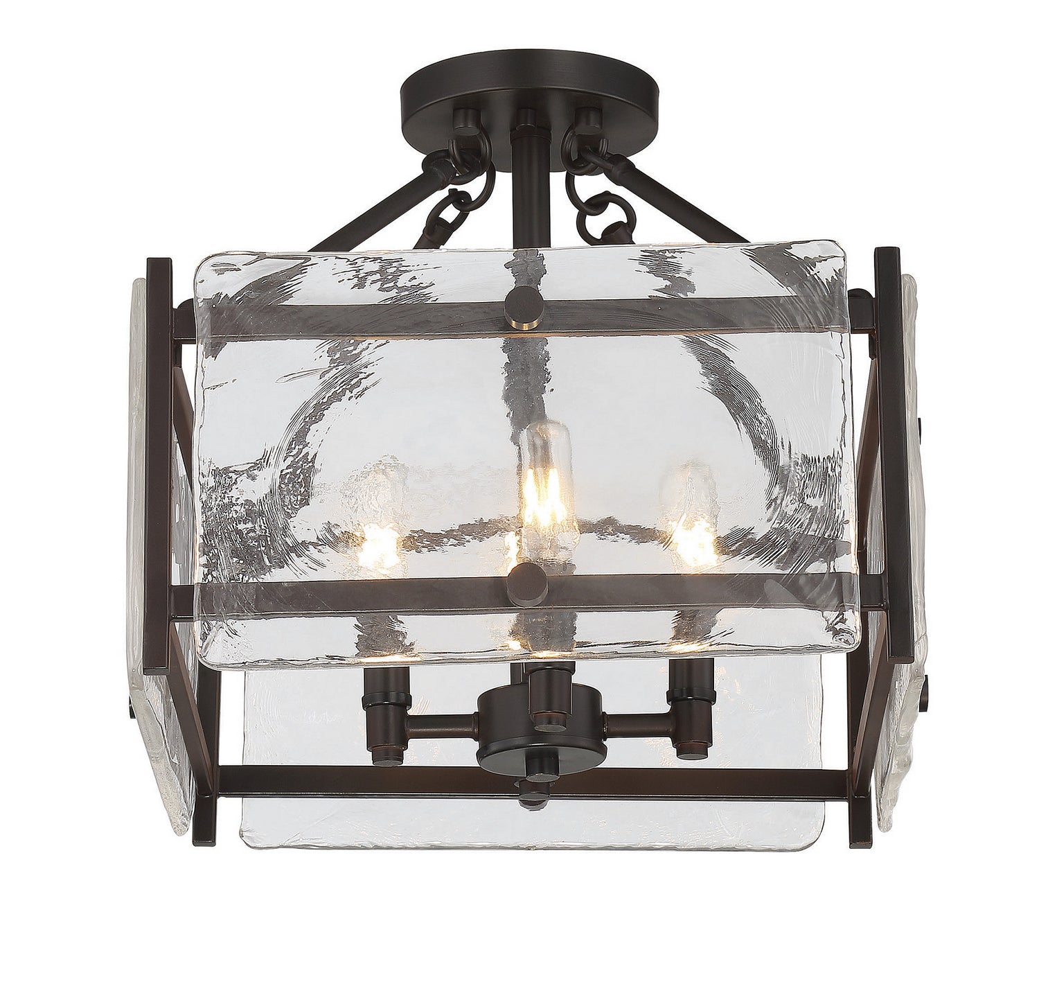 Glenwood Four Light Semi-Flush Mount in English Bronze