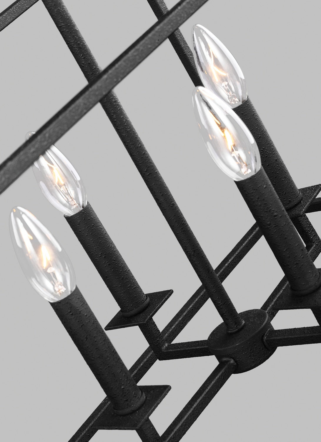 Perryton Eight Light Island Pendant in Midnight Black