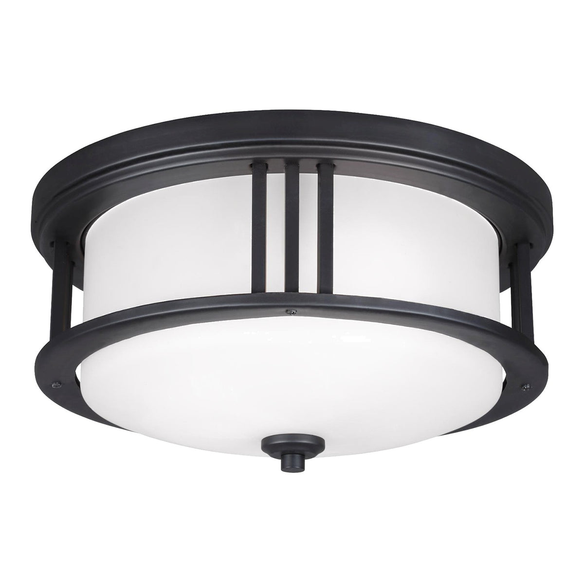 Crowell Two Light Outdoor Flush Mount in Black