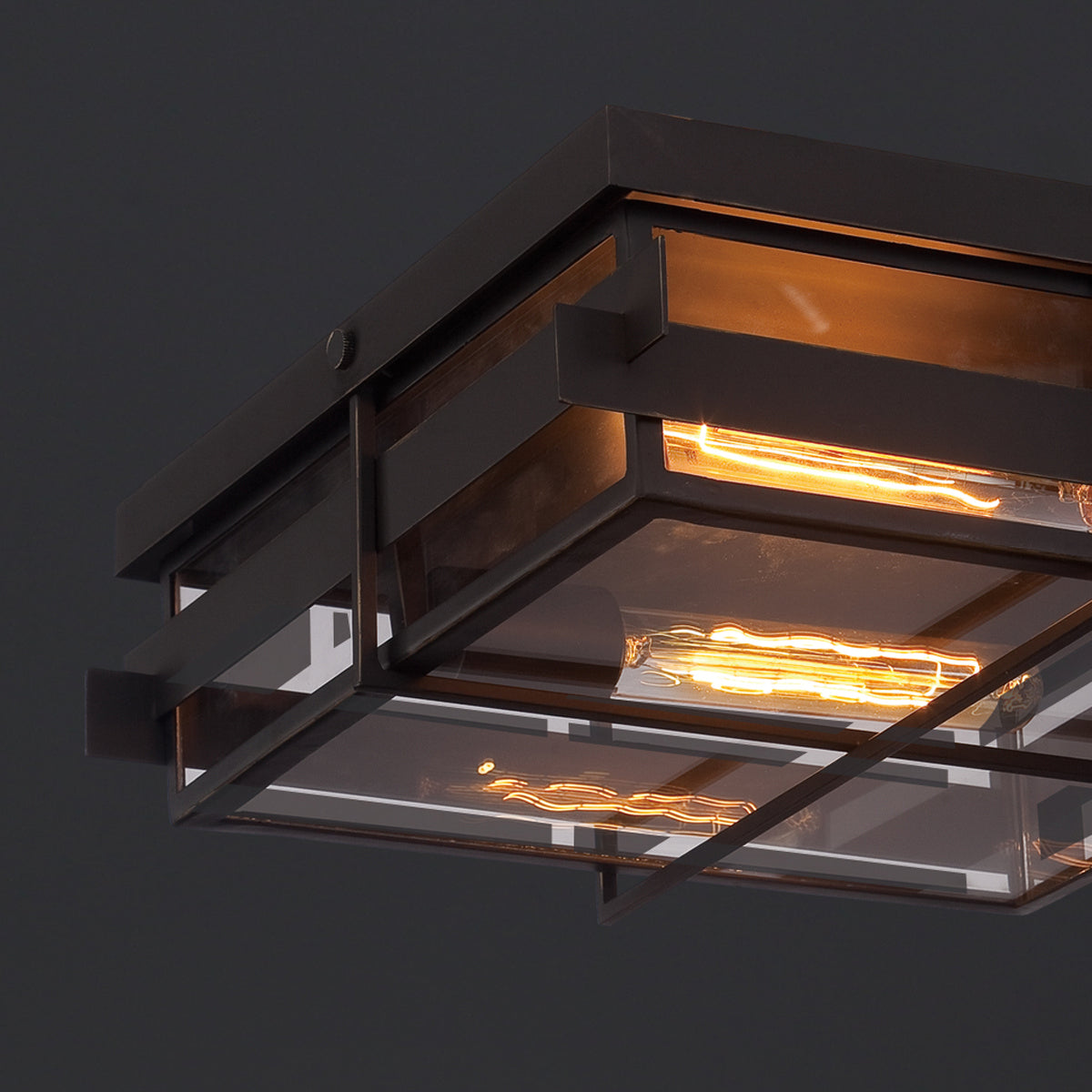 Muller Two Light Flush Mount in Matte Black