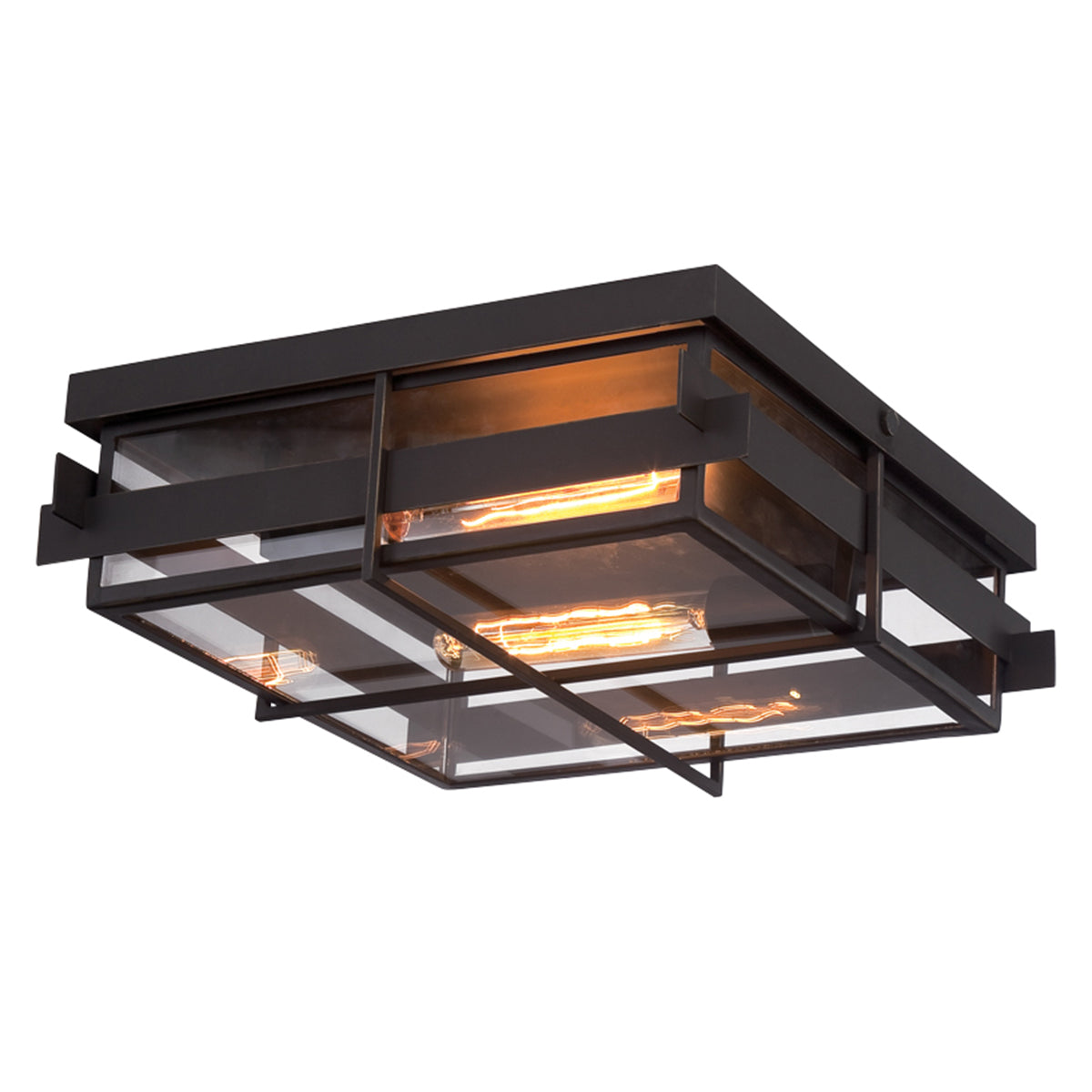 Muller Two Light Flush Mount in Matte Black