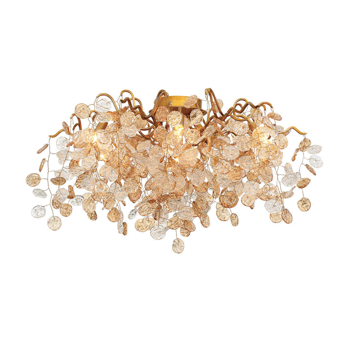 Campobasso Seven Light Flush Mount in Gold