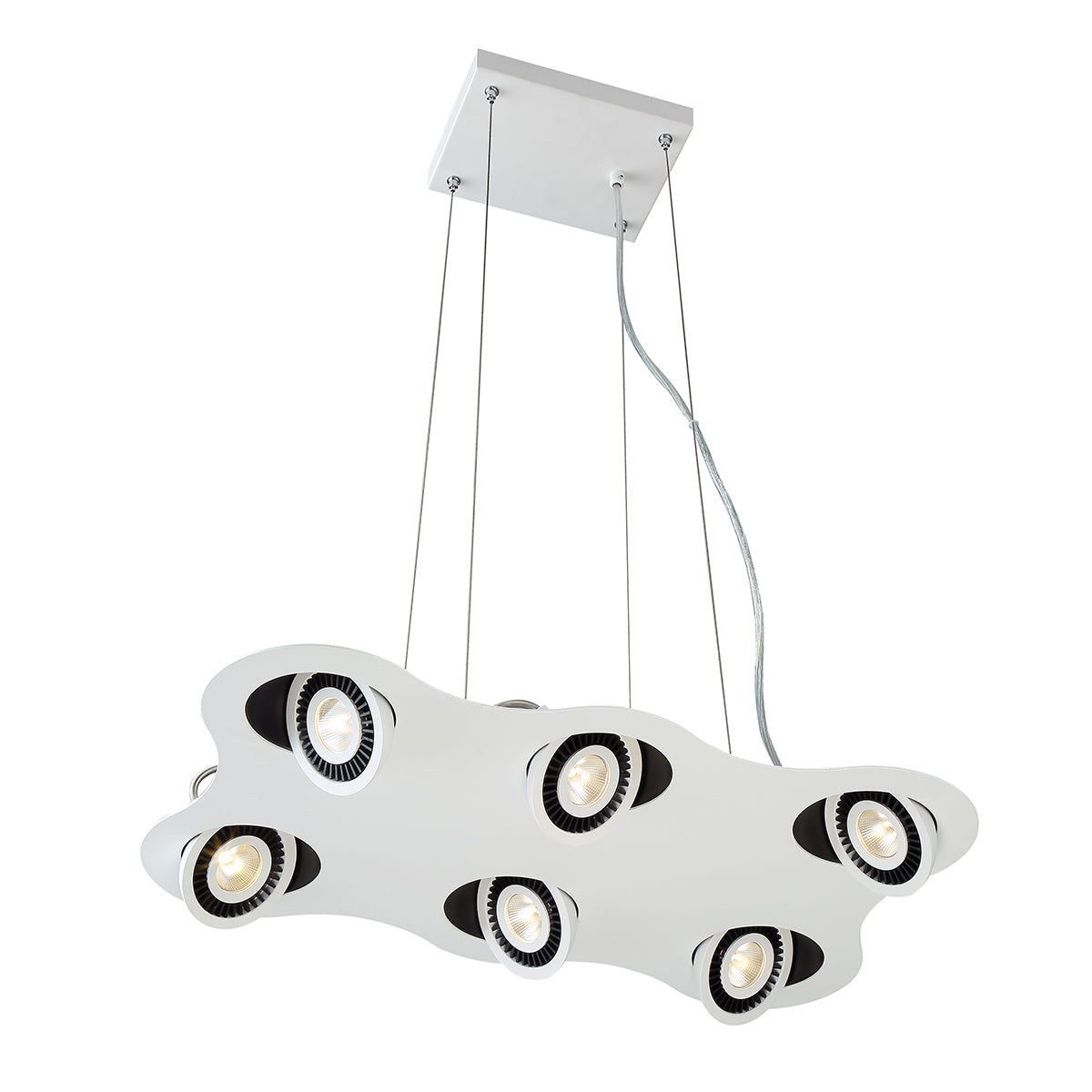 VISION ,6LT LED PENDANT,W/B in White/Black