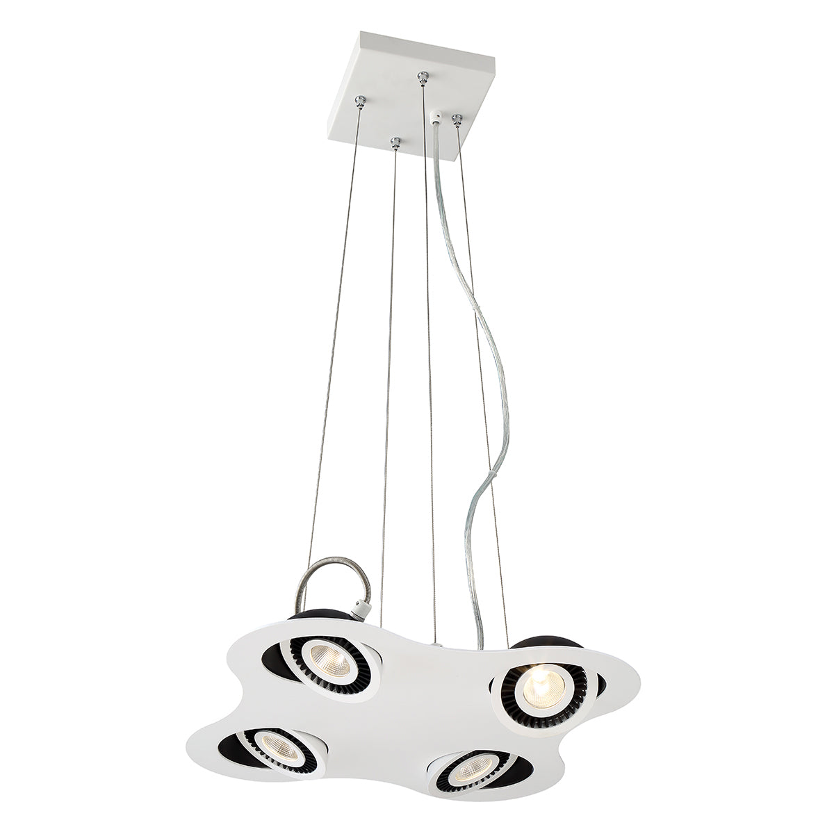 VISION ,4LT LED PENDANT,W/B in White/Black