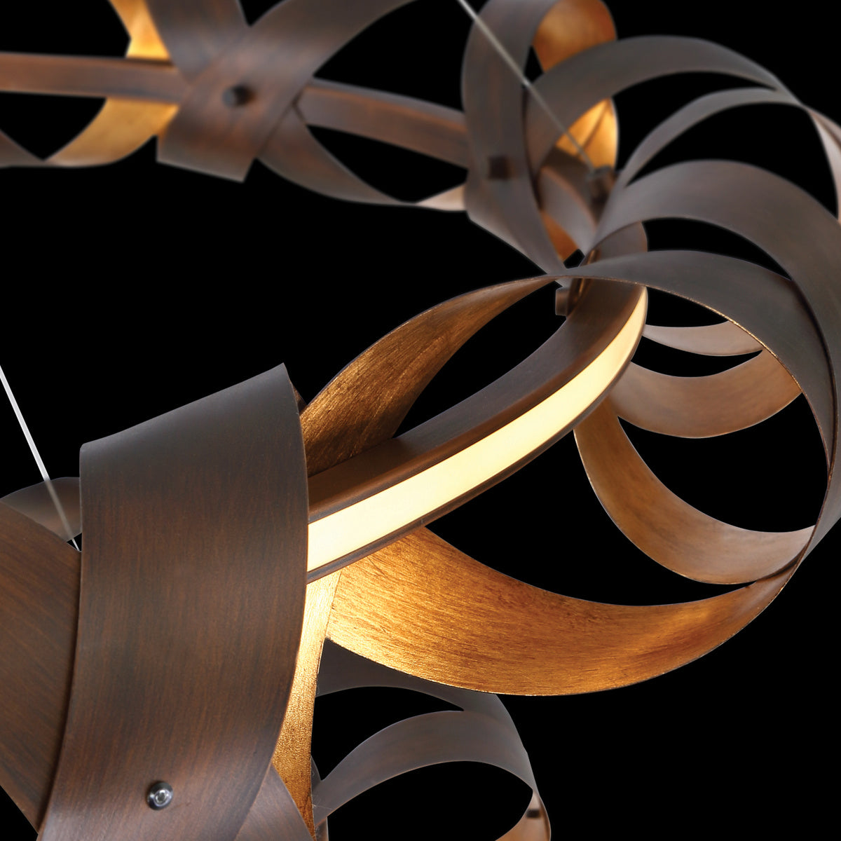 Banderia LED Chandelier in Bronze-Gold Mix