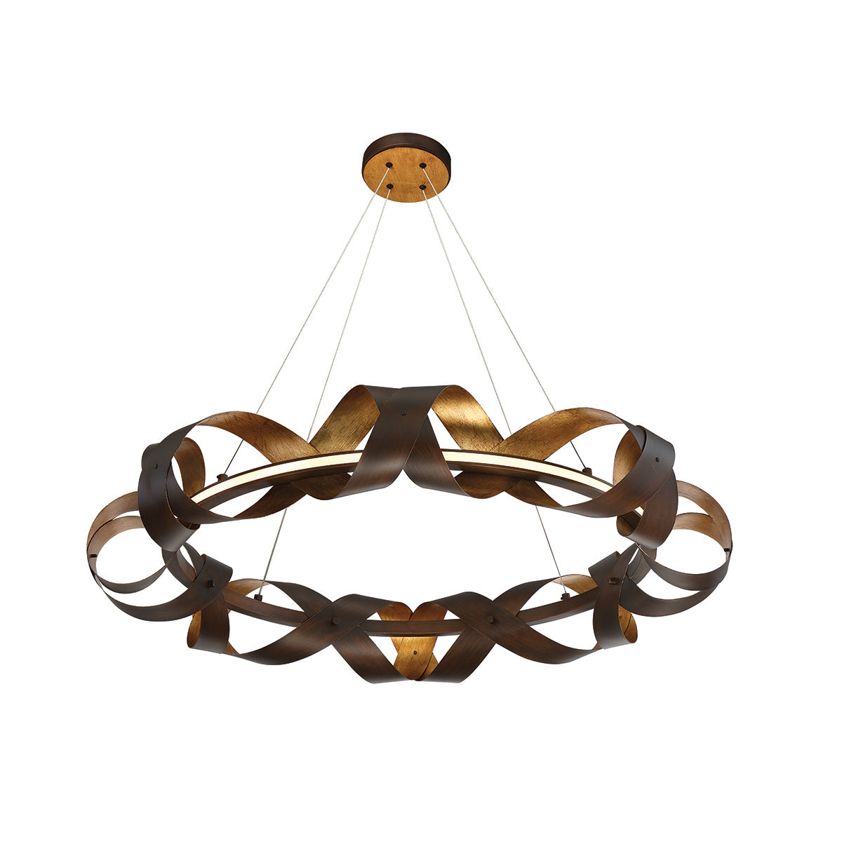 Banderia LED Chandelier in Bronze-Gold Mix