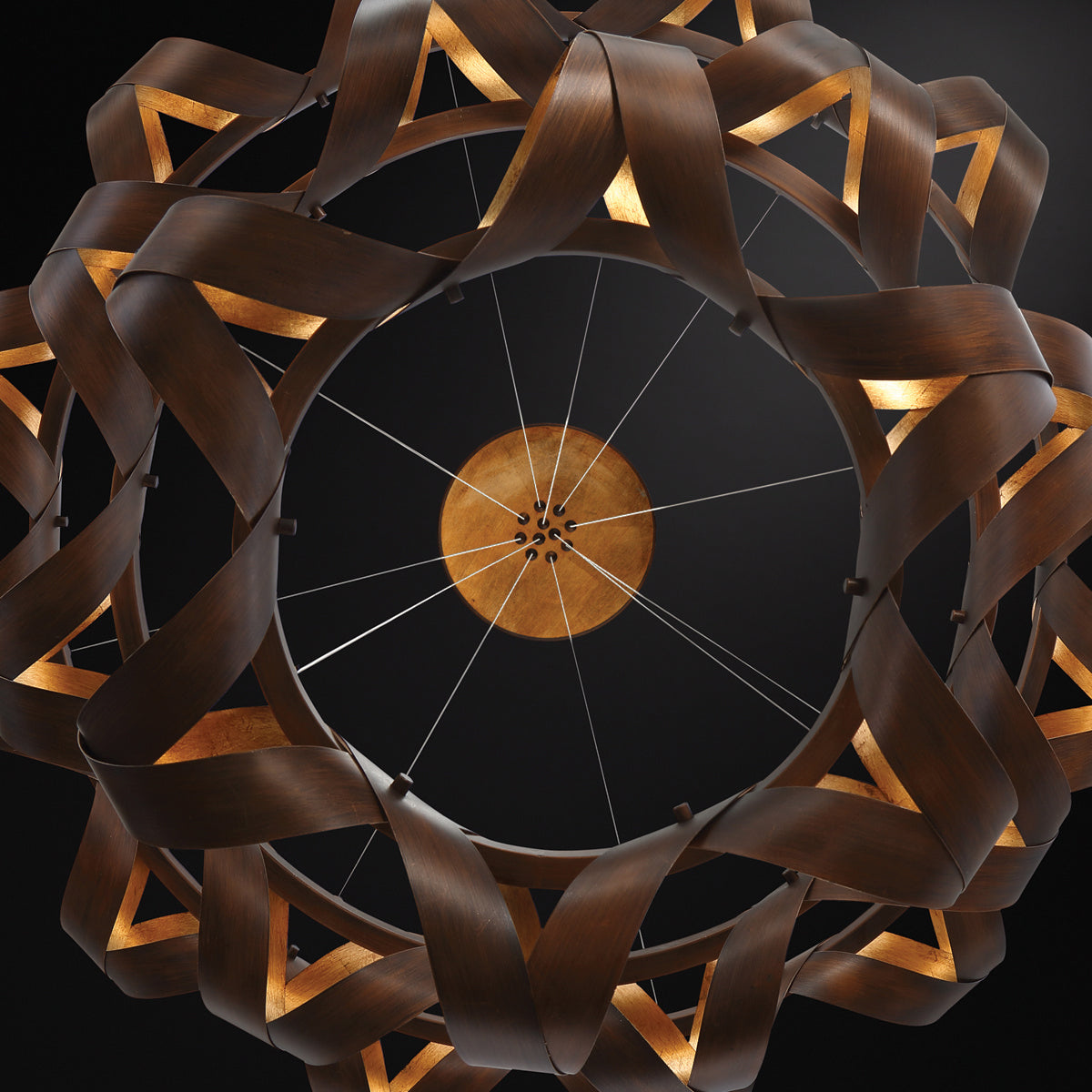 Banderia LED Chandelier in Bronze-Gold Mix
