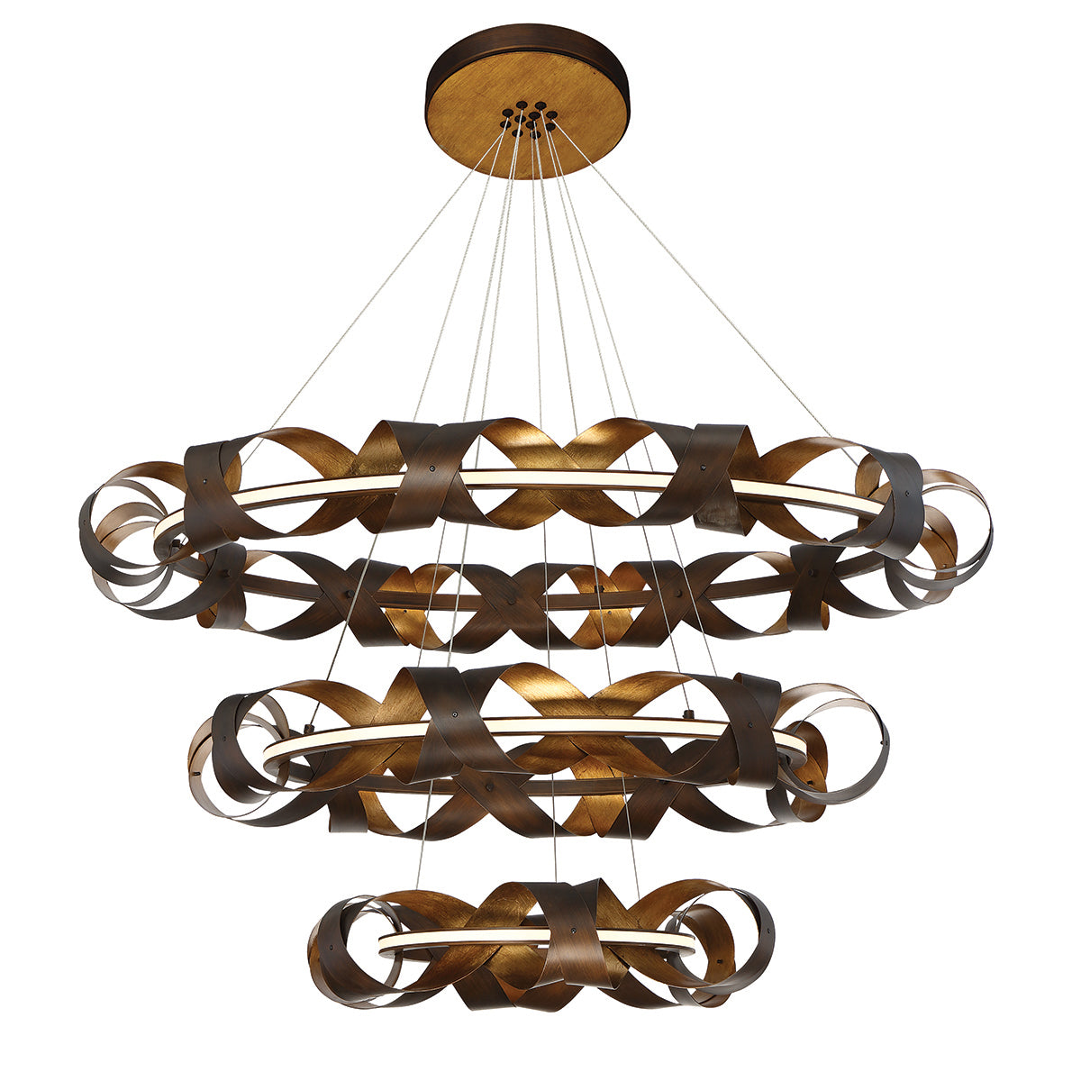Banderia LED Chandelier in Bronze-Gold Mix