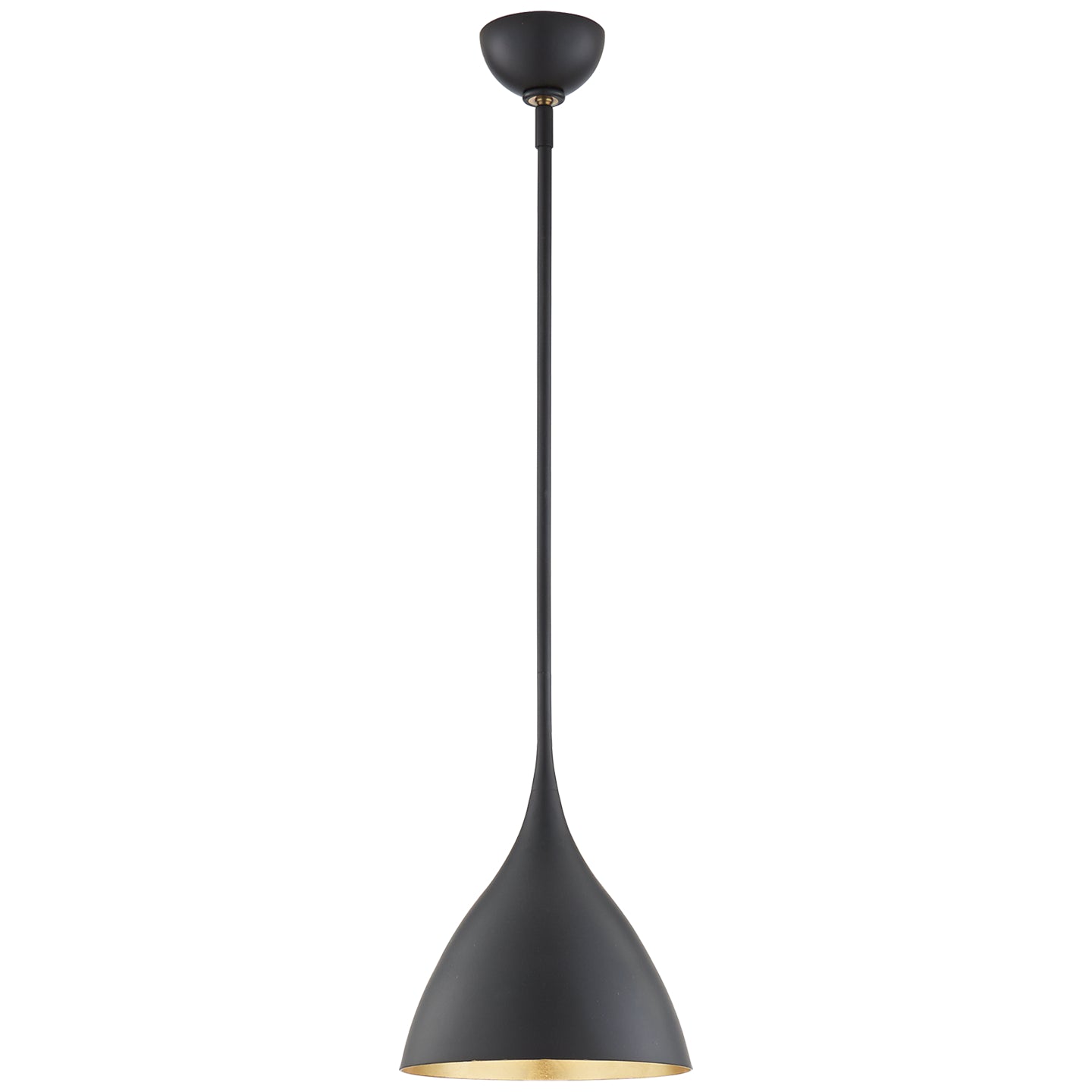 Agnes Small Pendant in Matte Black with Gild Interior. ARN 5350MBK