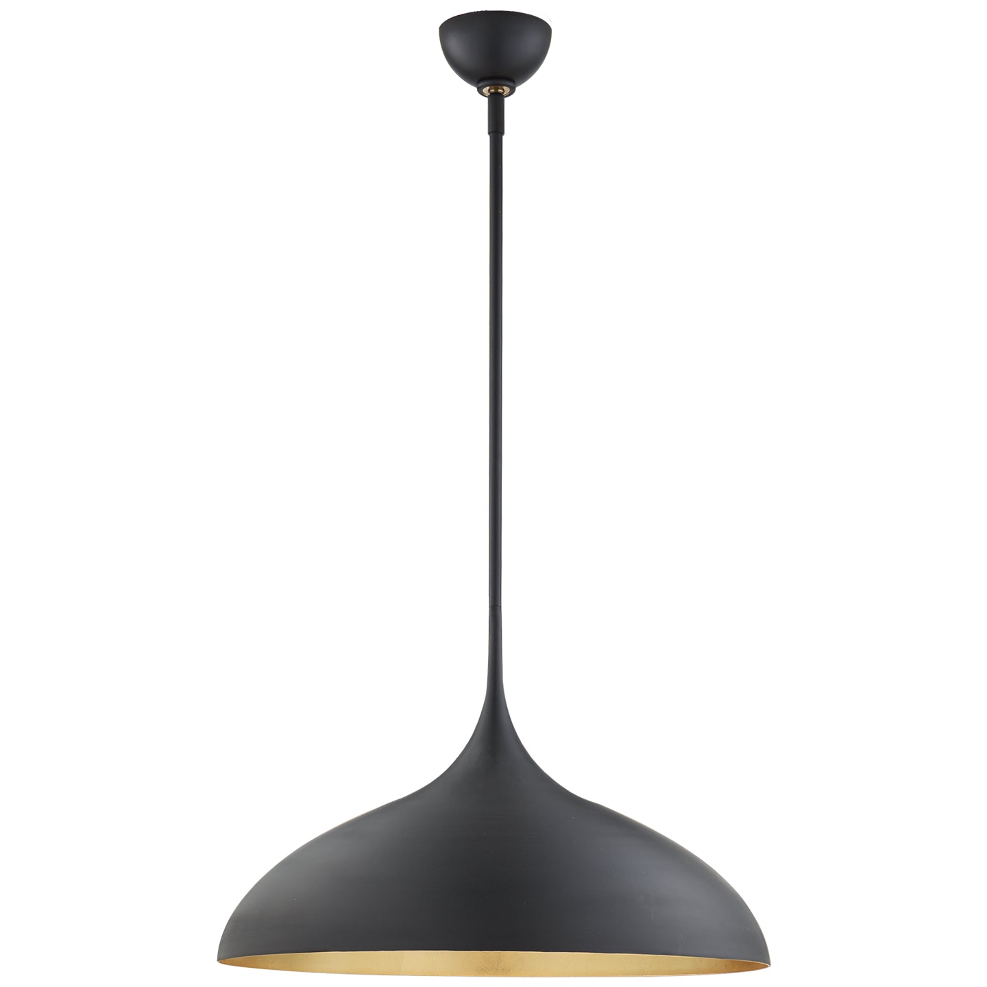 Agnes Large Pendant in Matte Black with Gild Interior