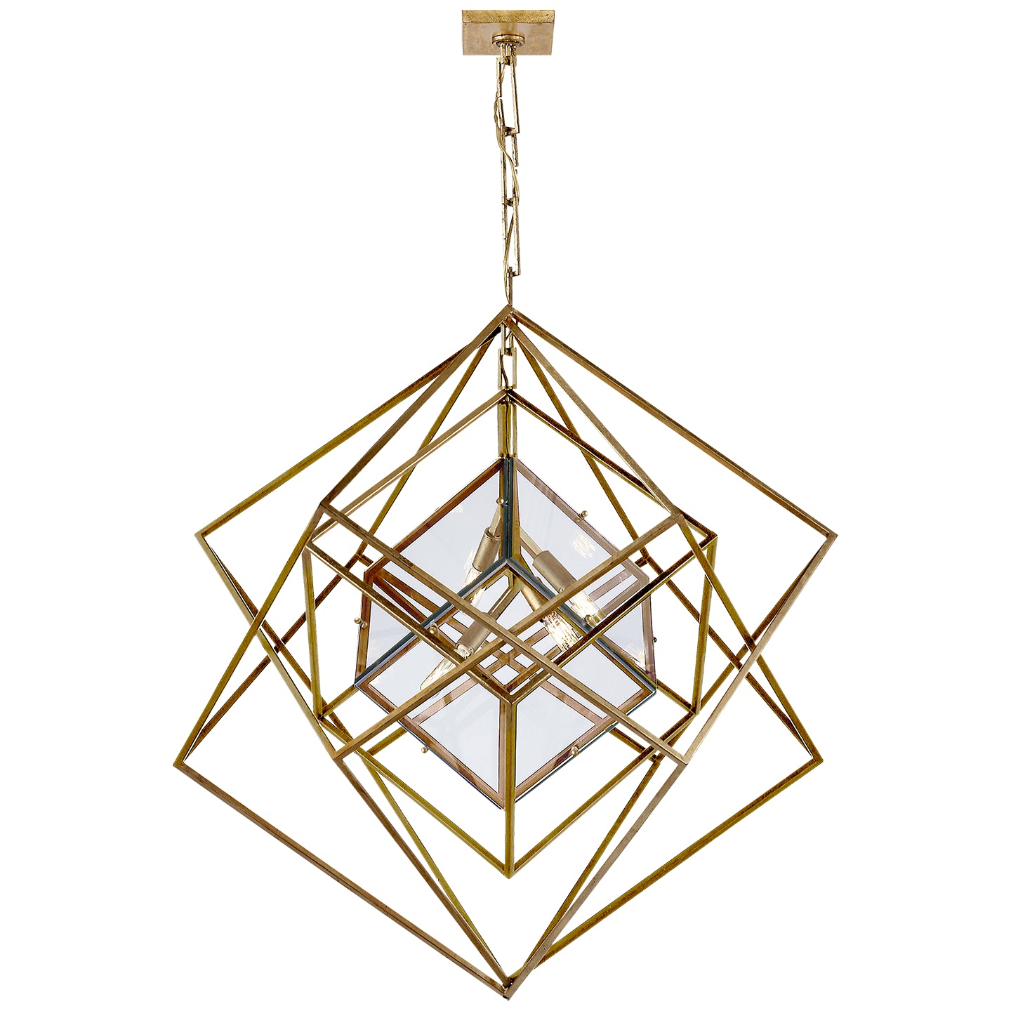 Lustre cubiste à quatre lumières