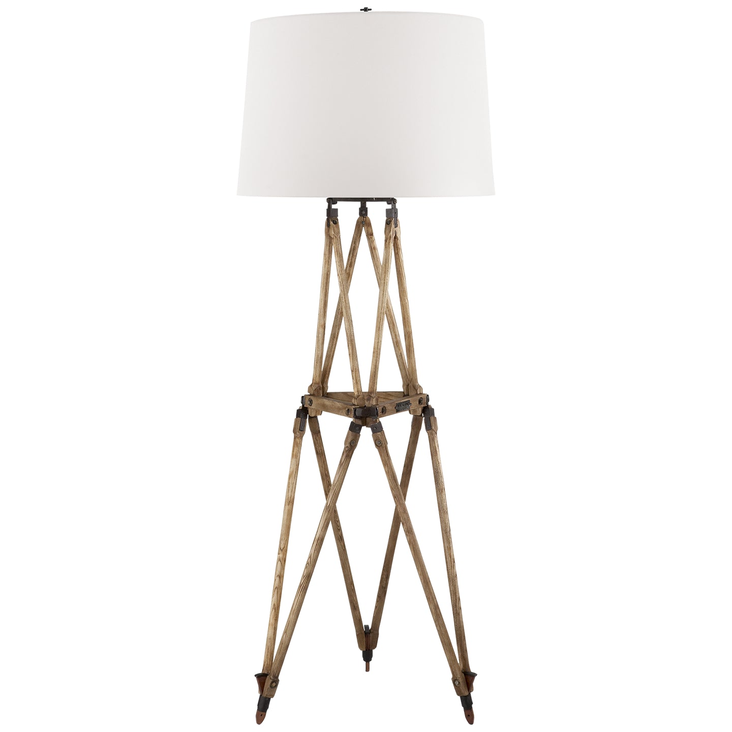 Quincy Two Light Floor Lamp in Vintage Oak