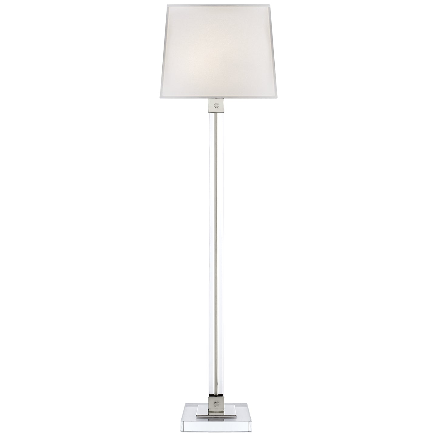 varick Two Light Floor Lamp in Crystal w/ Polished Nickel