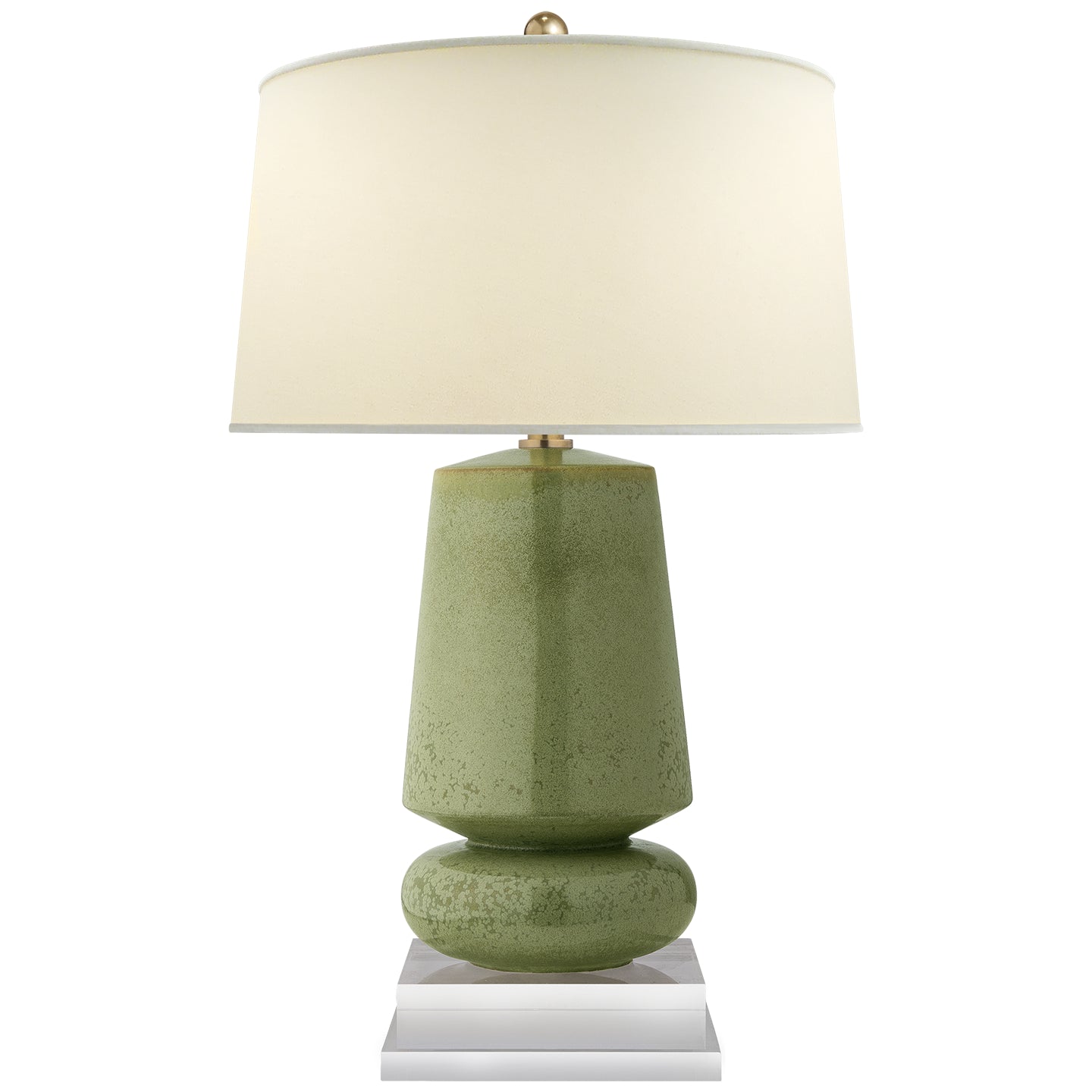 Parisienne Small Table Lamp in Shellish Kiwi w/ Natural Percale Shade