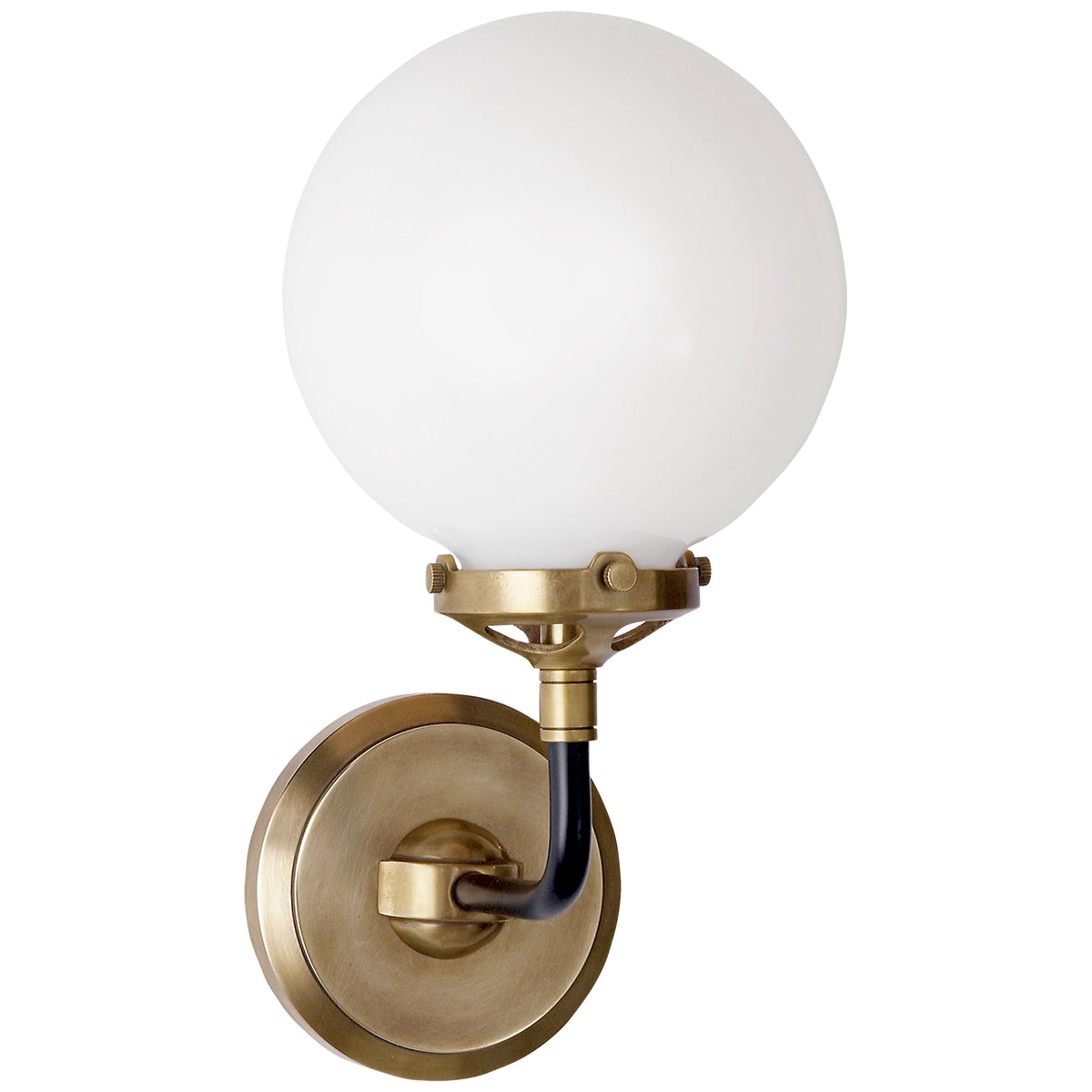 Bistro One Light Wall Sconce in Hand-Rubbed Antique Brass and Black