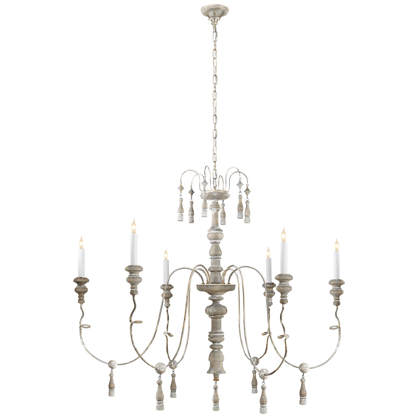 Michele Medium Chandelier in Belgian White