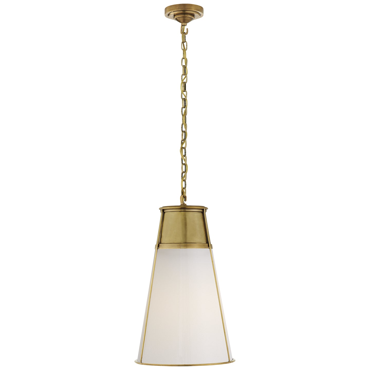 Robinson Large Pendant in Hand-Rubbed Antique Brass with White Glass TOB 5753HAB-WG