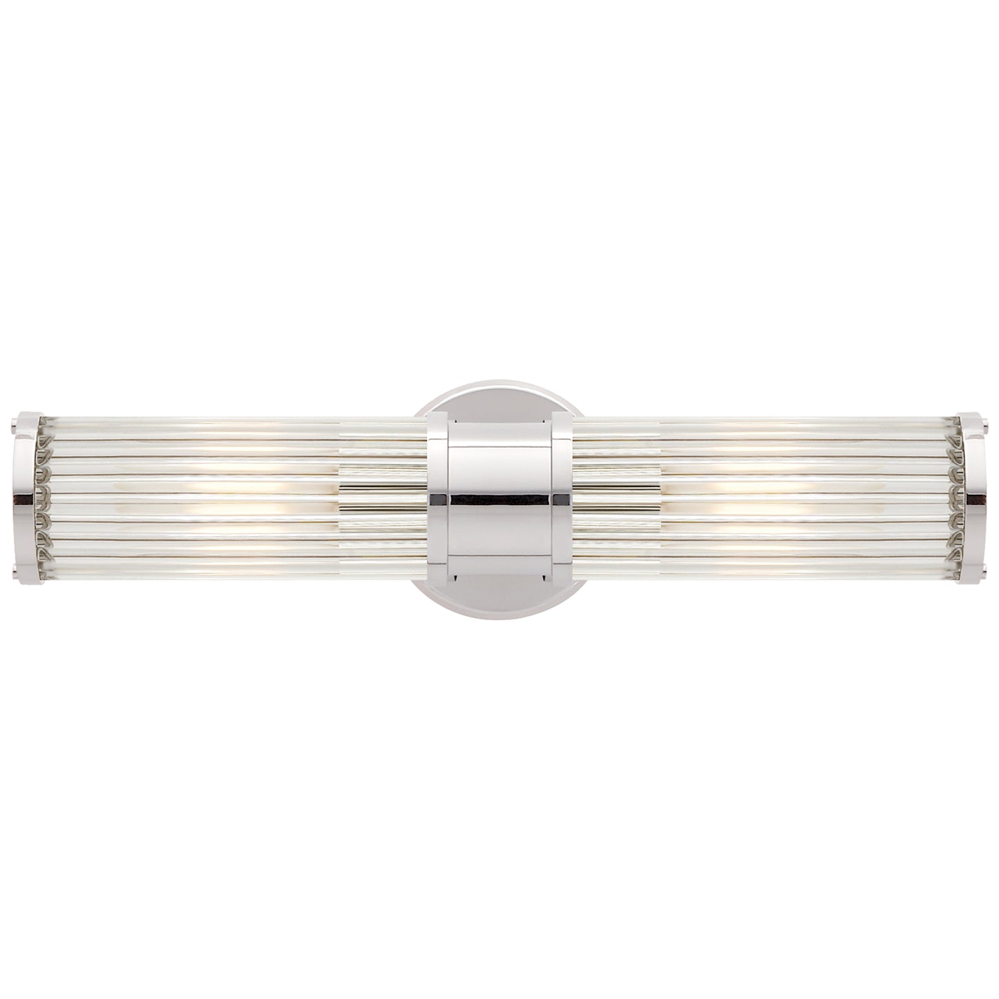 Allen Double Light Sconce in polished Nickel and Glass Rods