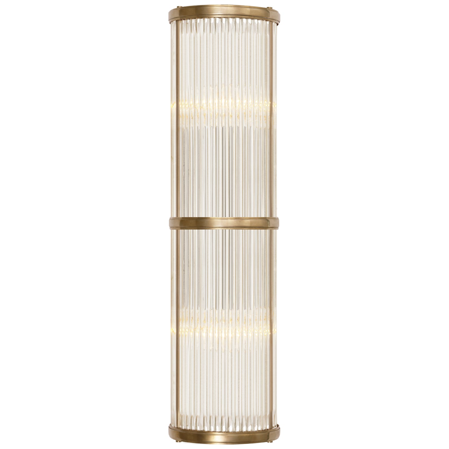 Allen Medium Linear Sconce in Natural Brass and Glass Rods