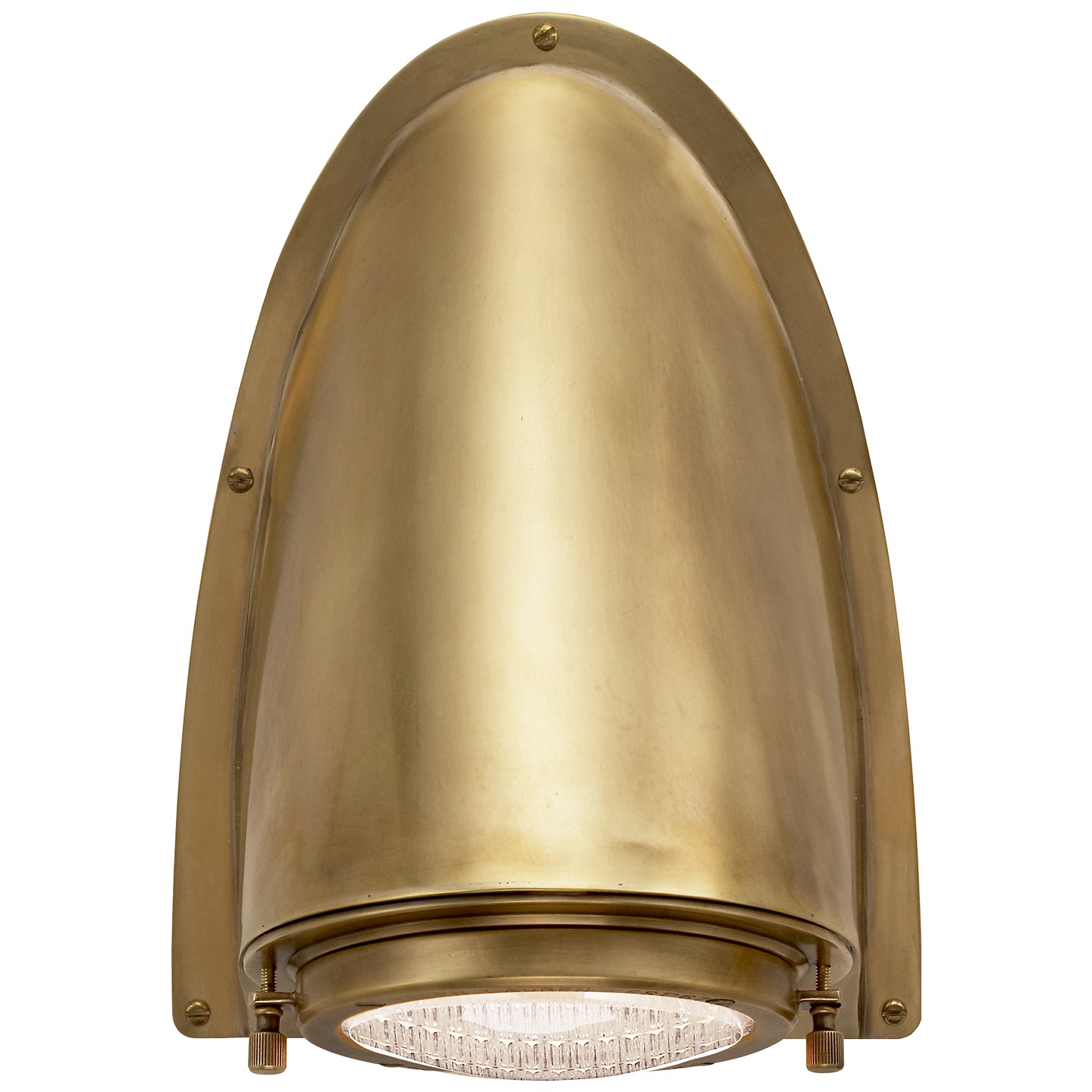 Grant Large Sconce in Natural Brass w/ Industrial Prismatic Glass