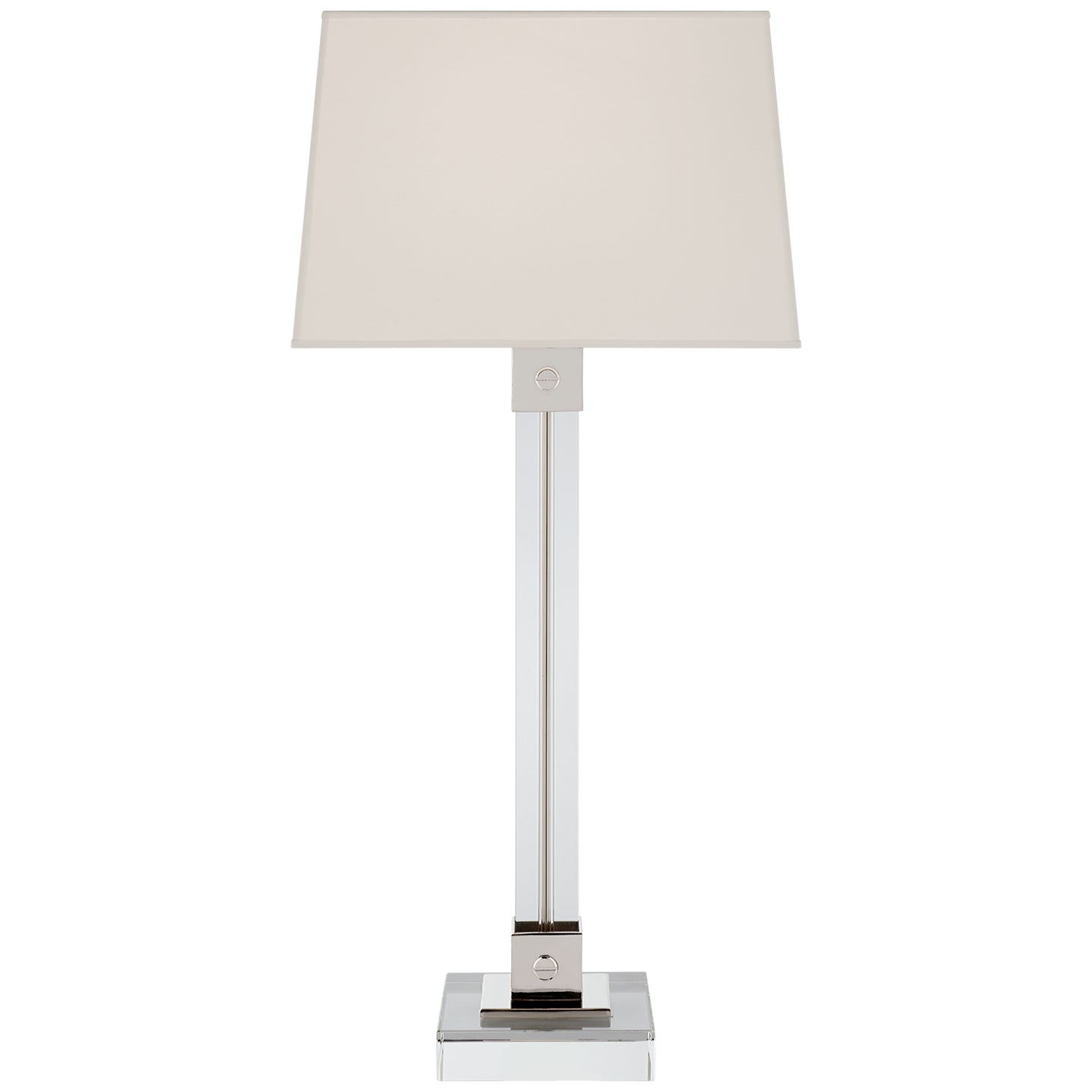 varick One Light Table Lamp in Crystal with Polished Nickel