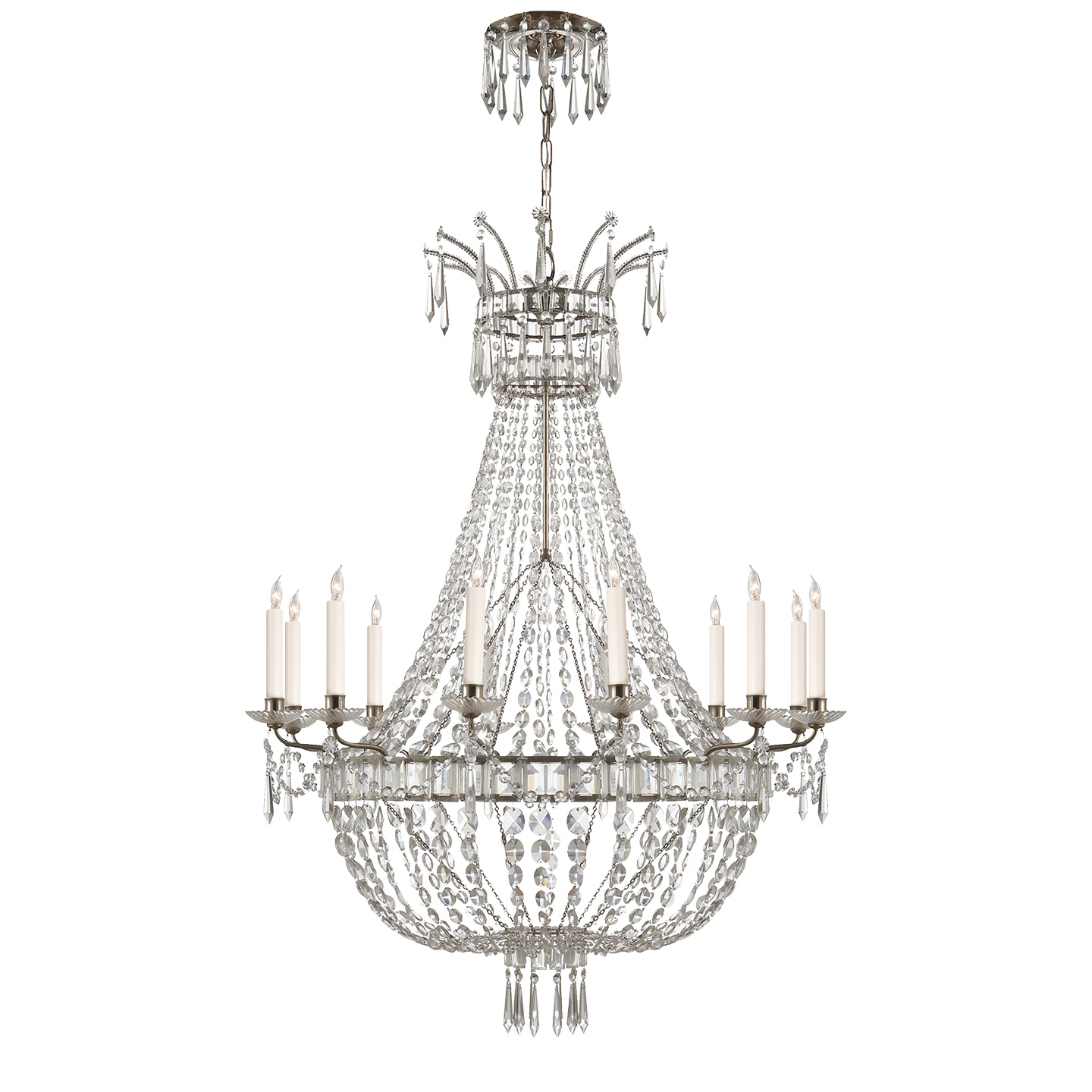 Evalina 12 Light Chandelier in Butler's Silver