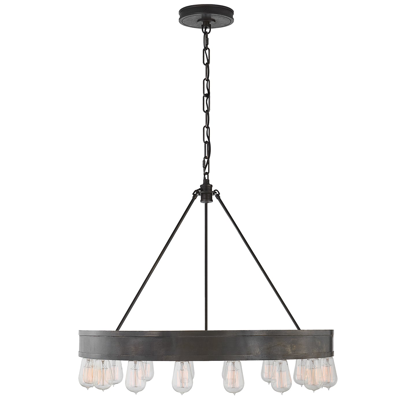 Roark 30" Modular Ring Chandelier in Aged Iron