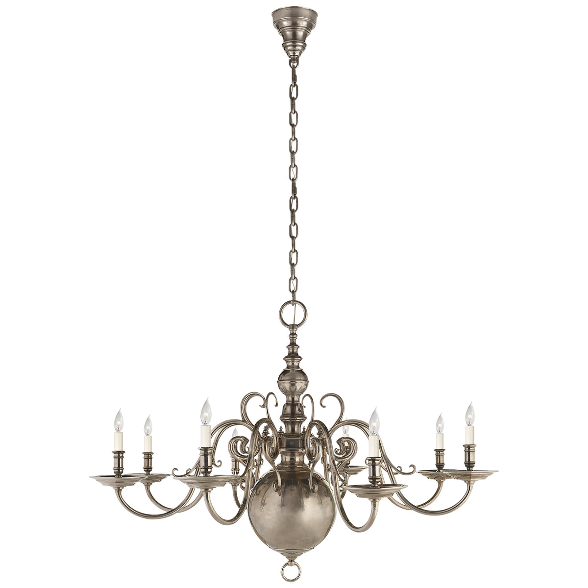 Lillianne Eight Light Chandelier in Butler's Silver