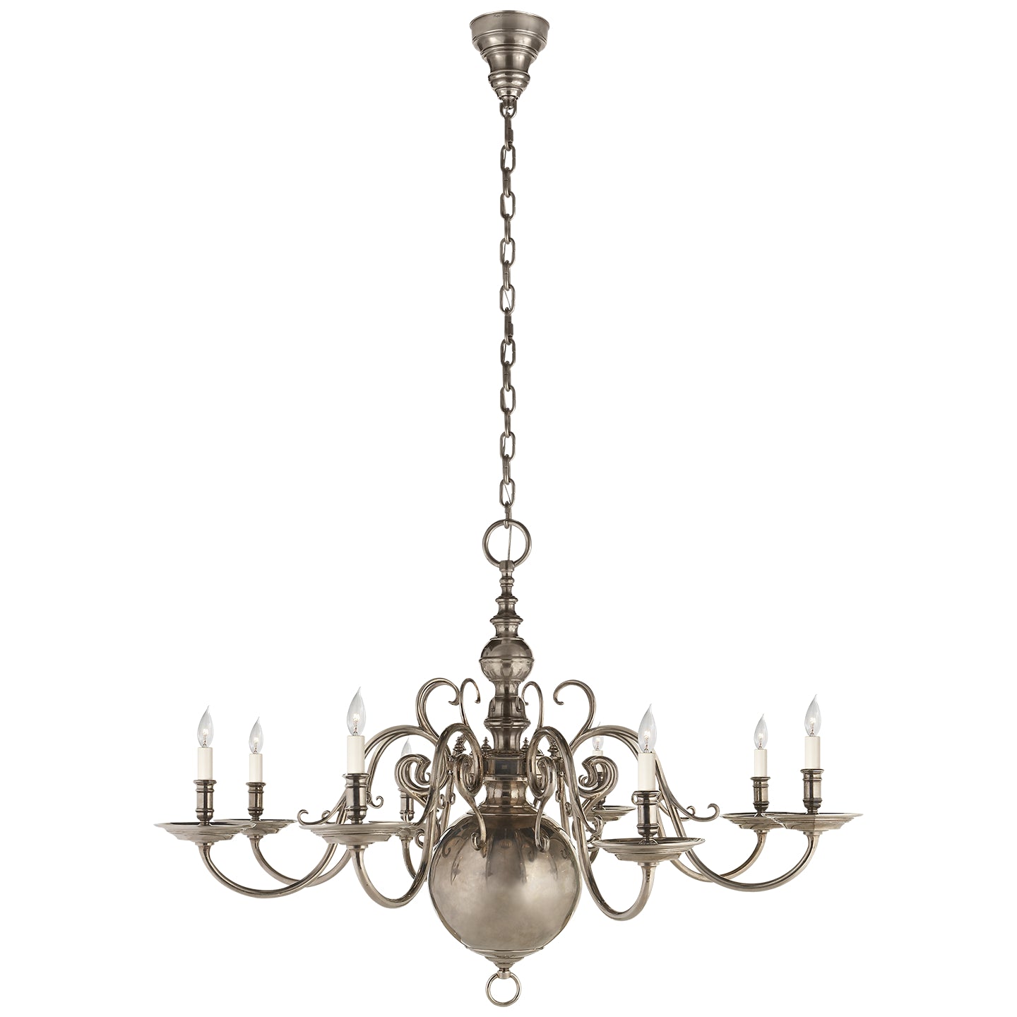 Lillianne Eight Light Chandelier in Butler's Silver