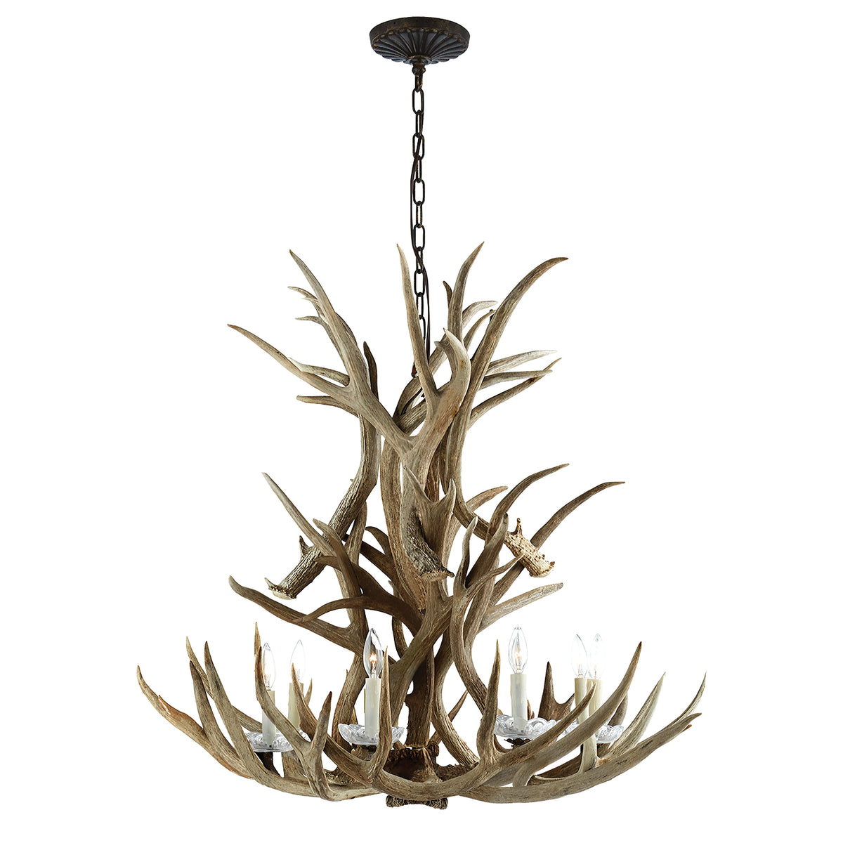 Straton Eight Light Chandelier in Natural Bone