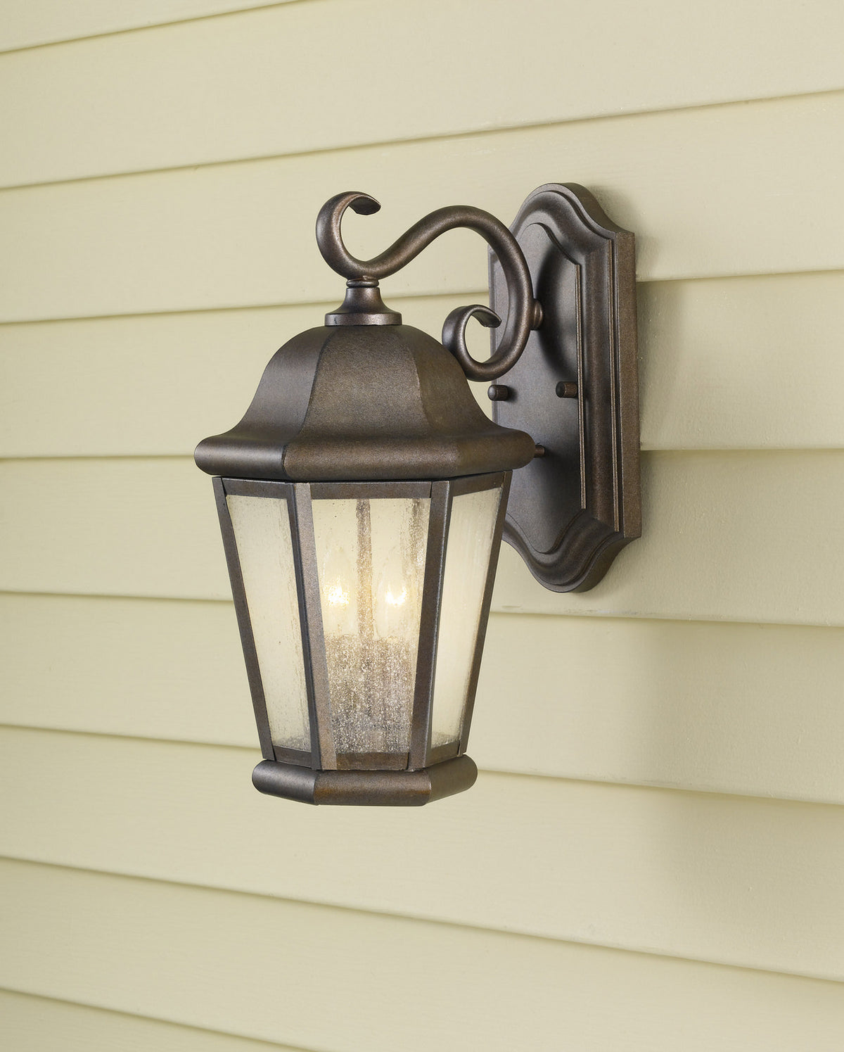 Martinsville Two Light Outdoor Wall Lantern in Corinthian Bronze
