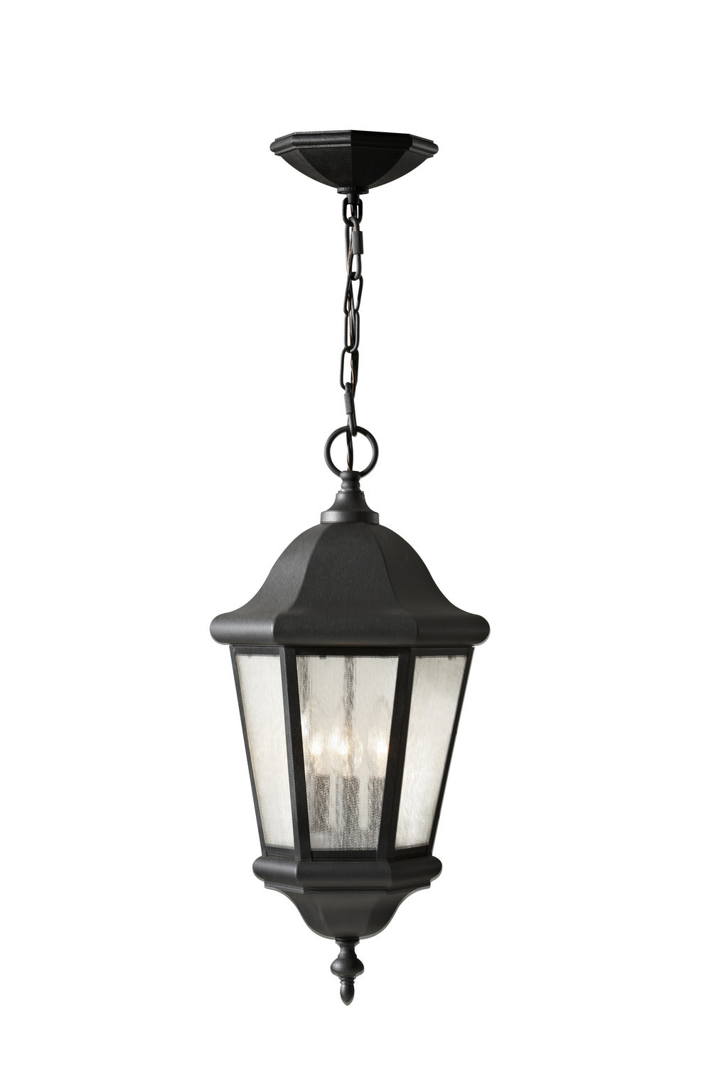 Martinsville Three Light Outdoor Pendant in Black