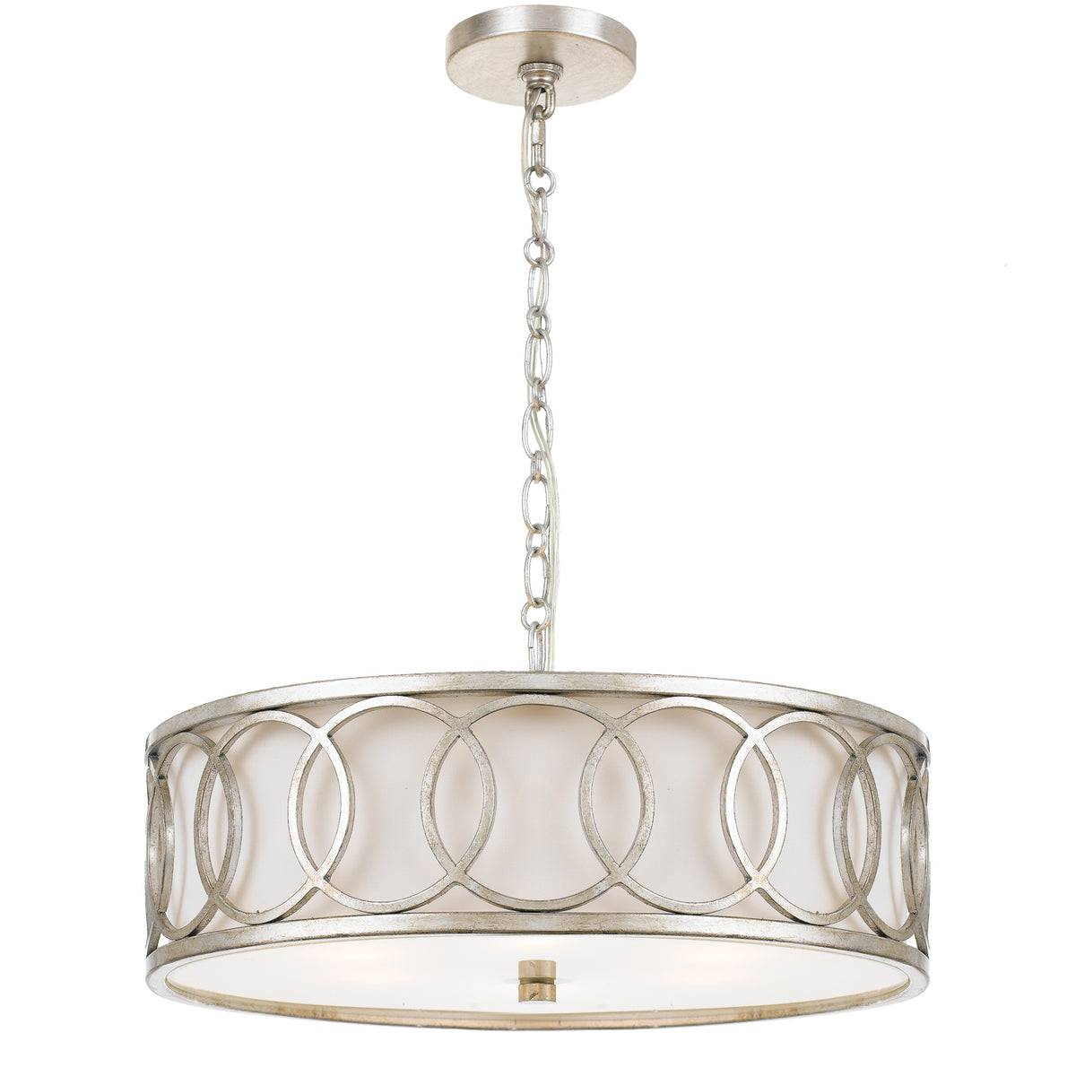 Graham Six Light Chandelier in Antique Silver