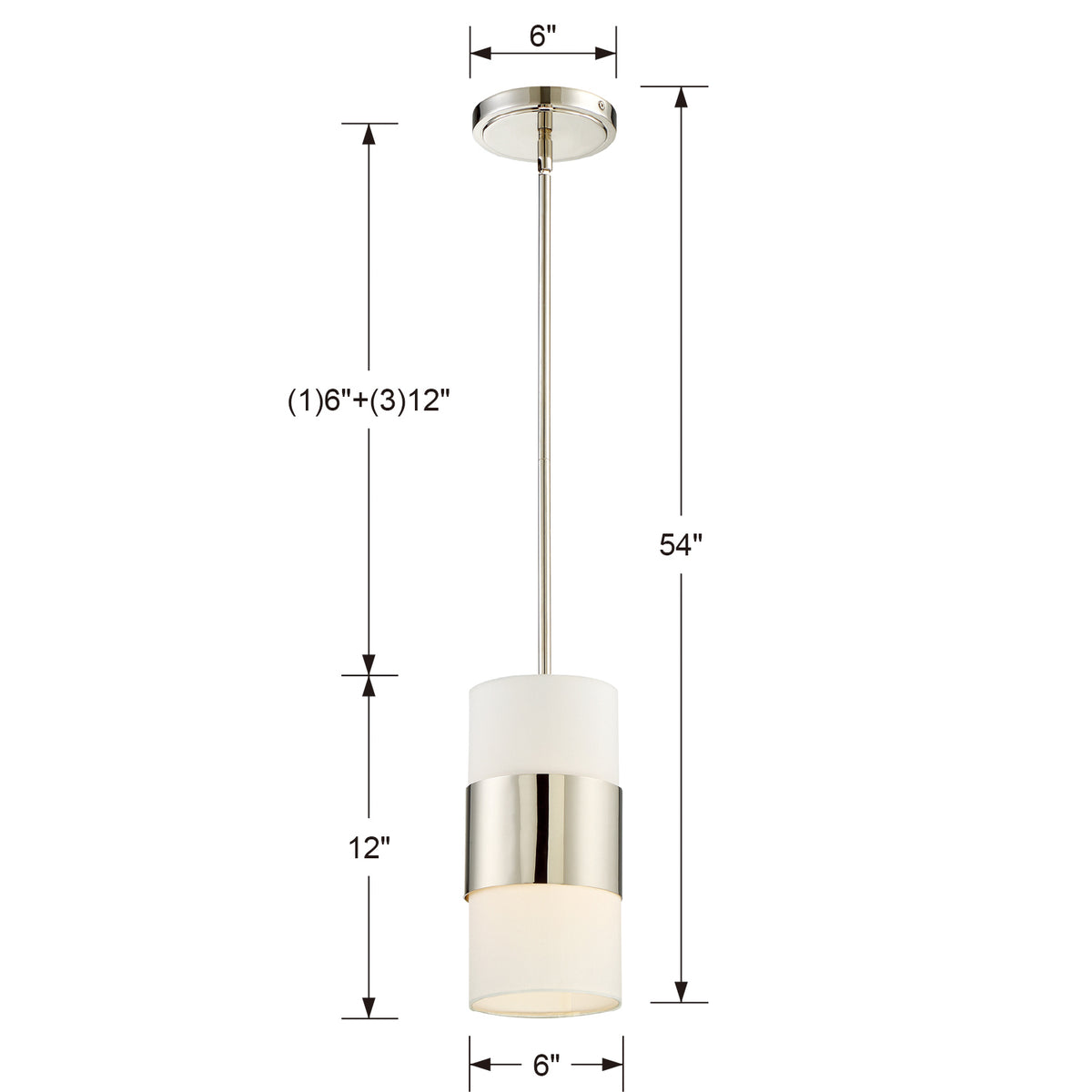 Grayson One Light Pendant in Polished Nickel