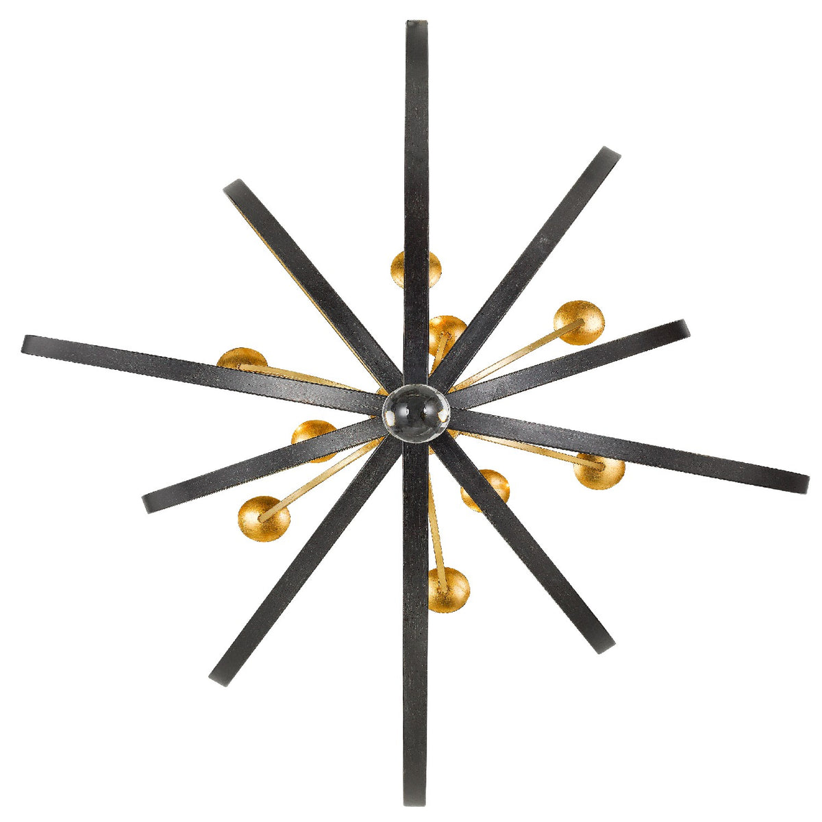 Luna Nine Light Chandelier in English Bronze + Antique Gold
