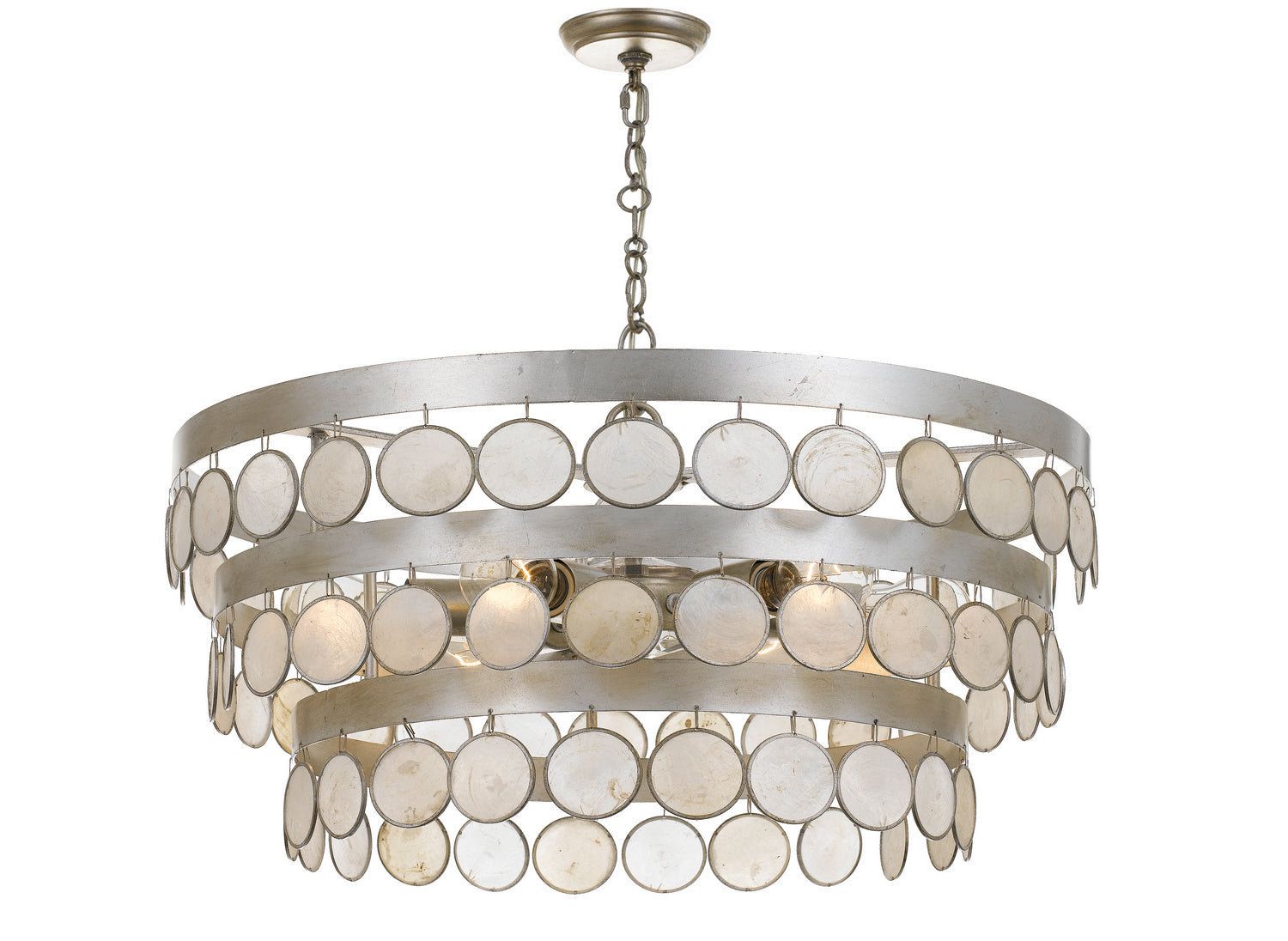 Coco Six Light Chandelier in Antique Silver