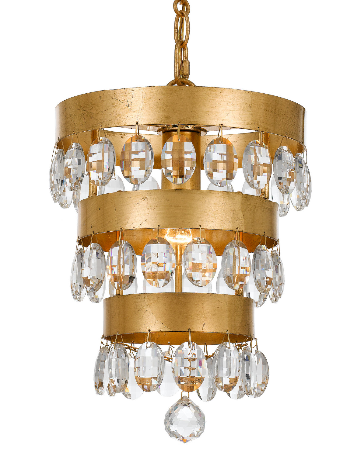 Perla One Light Mini Chandelier in Antique Gold