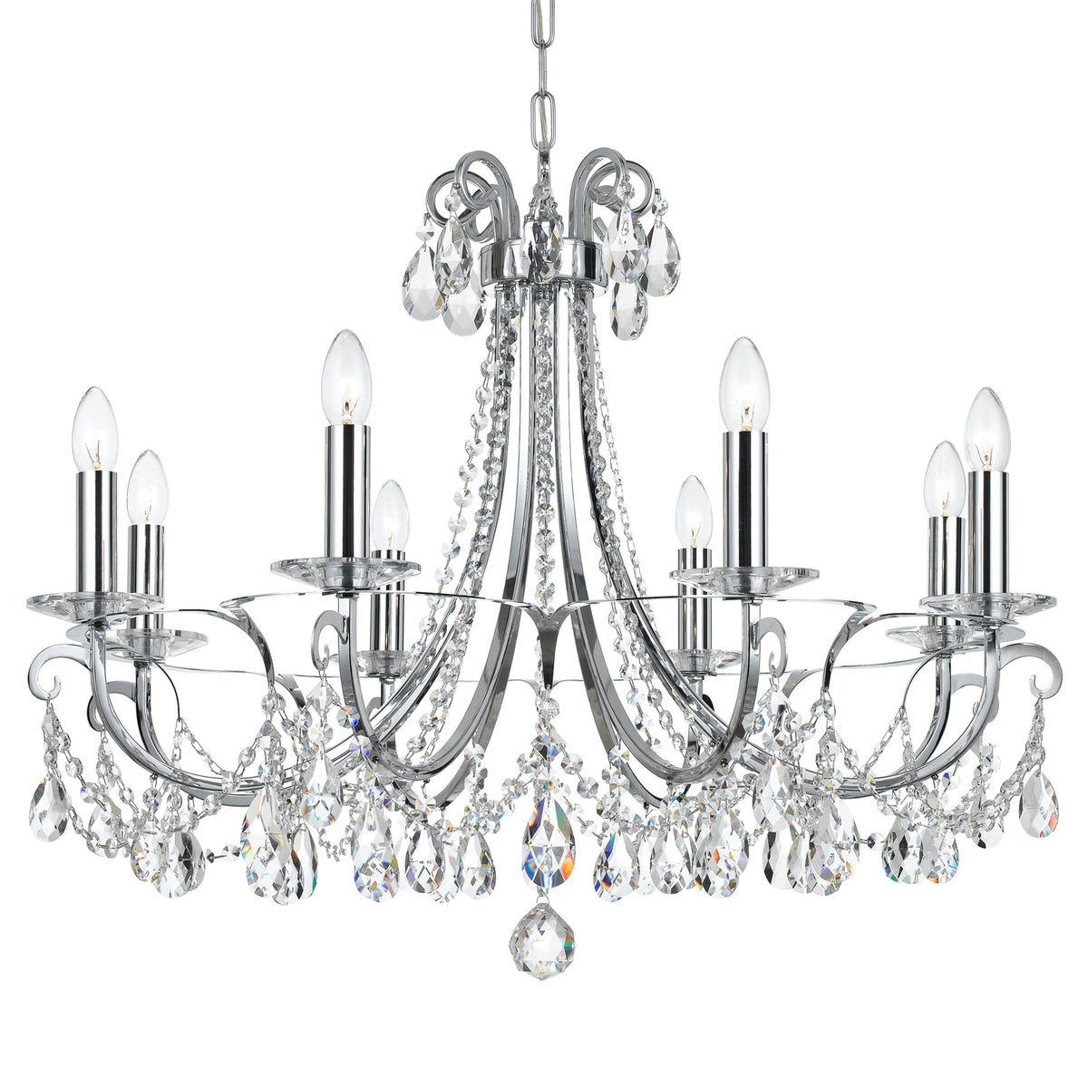 Othello Eight Light Chandelier in Polished Chrome