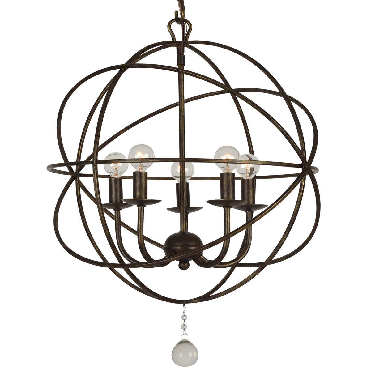 Solaris Five Light Mini Chandelier in English Bronze