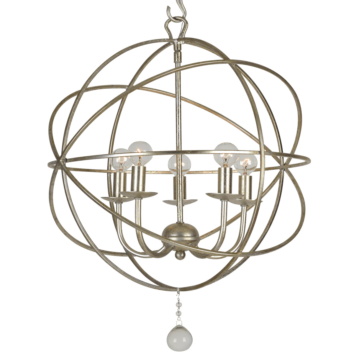 Solaris Five Light Mini Chandelier in Olde Silver
