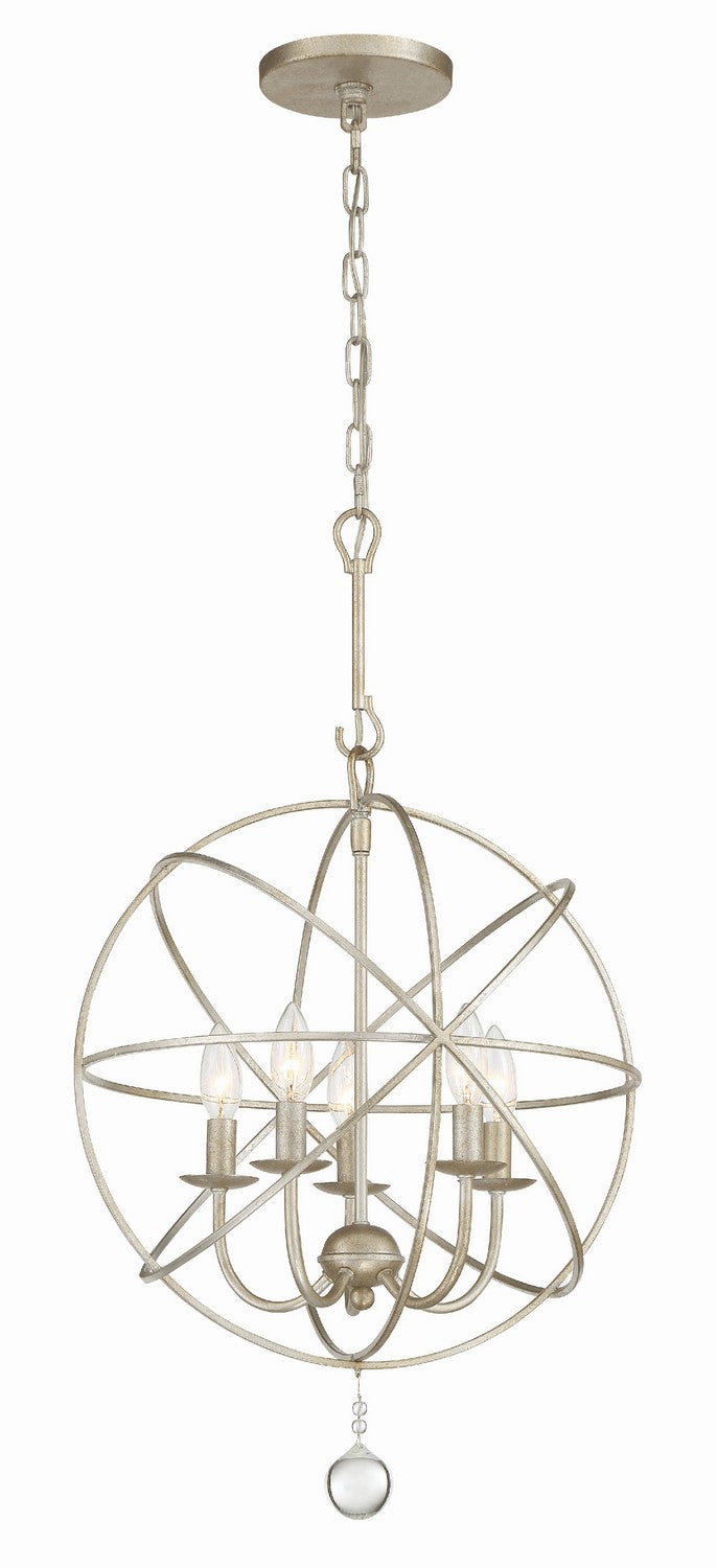 Solaris Five Light Mini Chandelier in Olde Silver