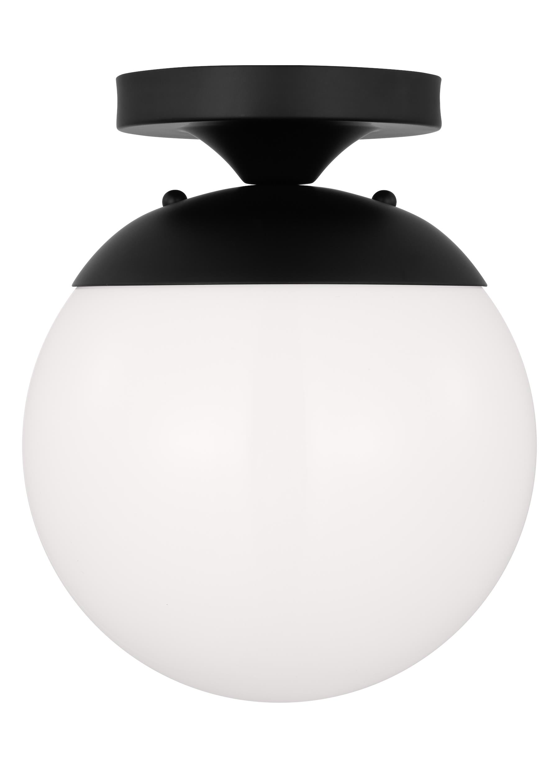 Leo - Hanging Globe One Light Wall / Ceiling Semi-Flush Mount with White Glass