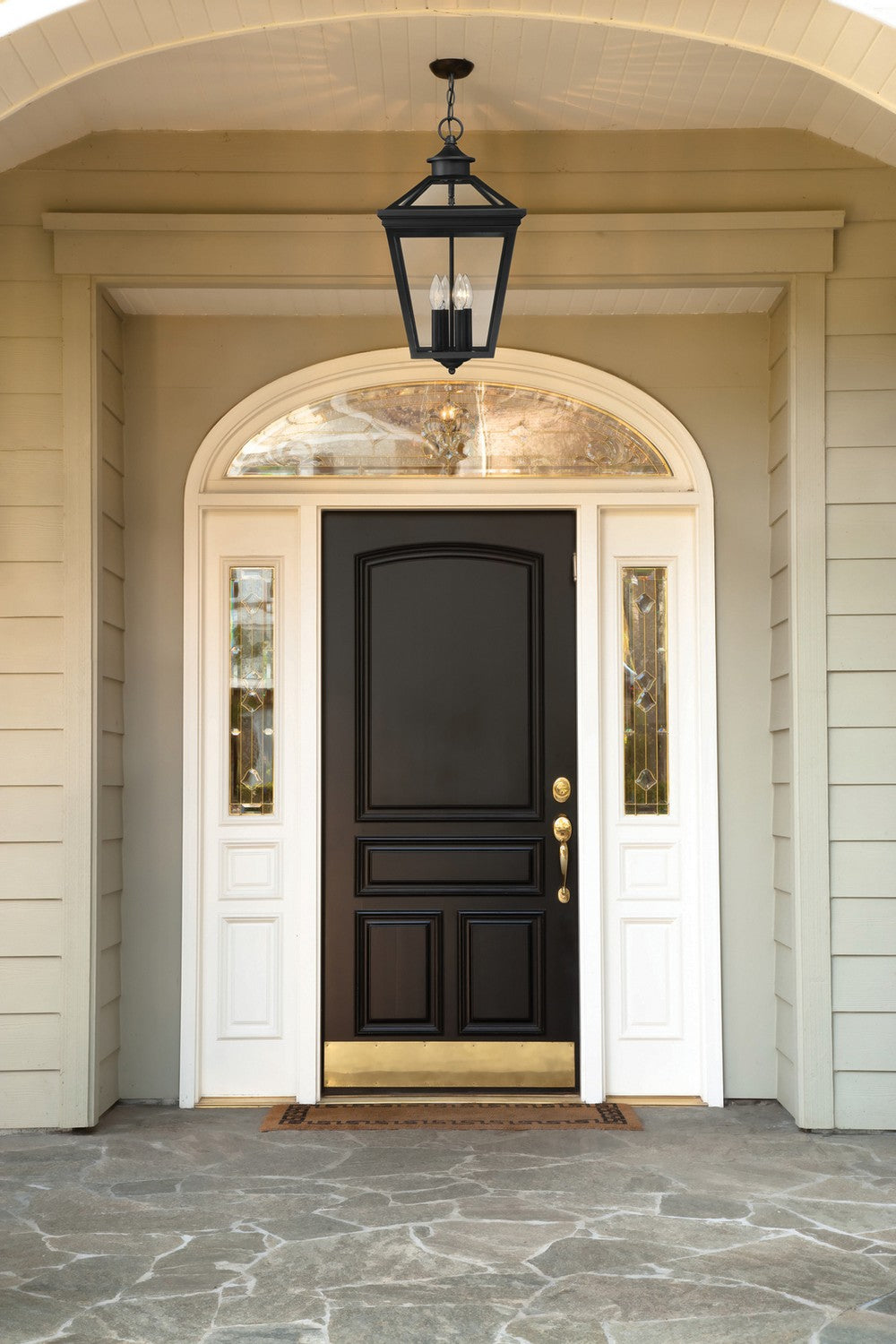 Ellijay Four Light Outdoor Hanging Lantern in Black