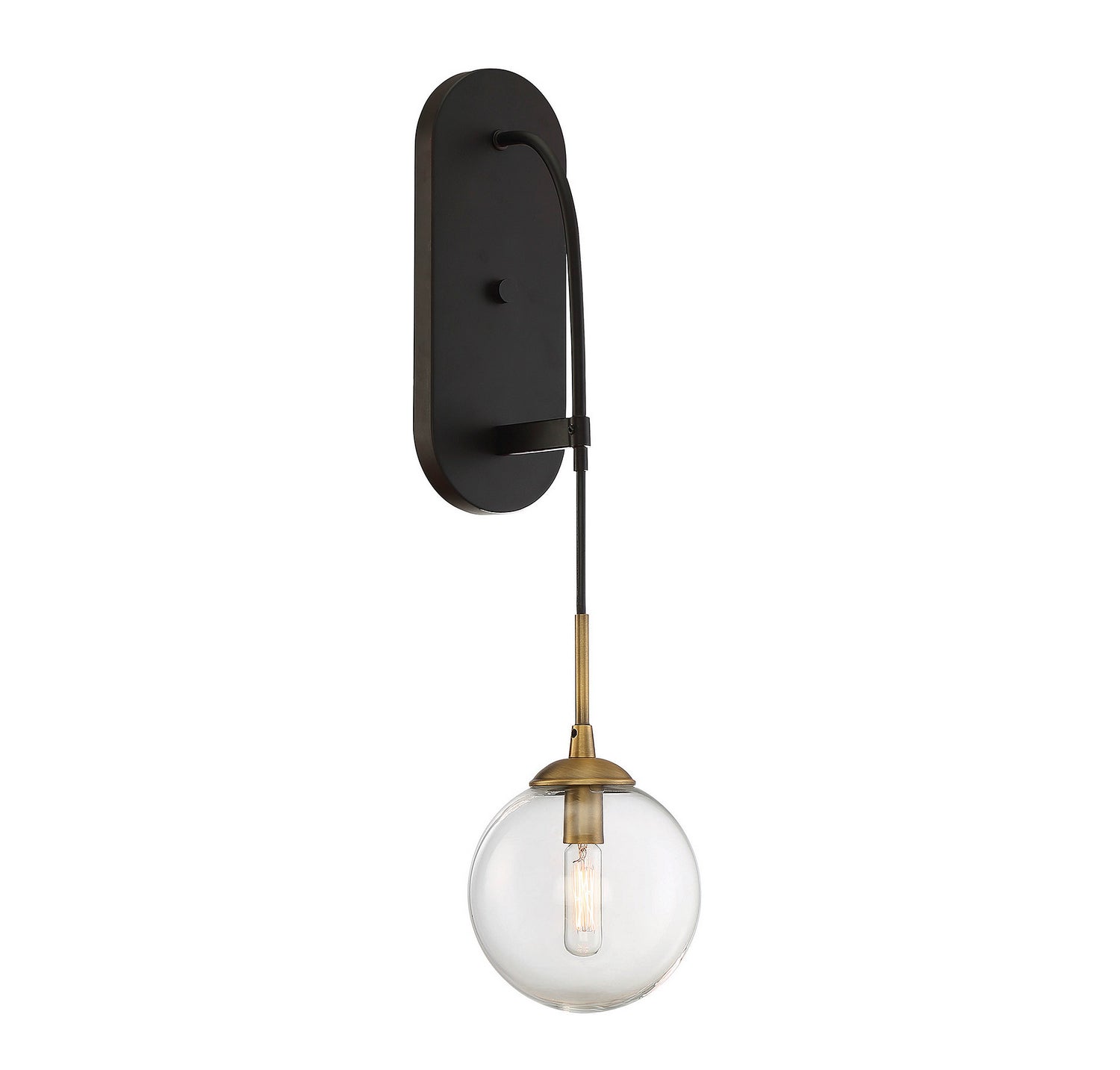 Fulton One Light Wall Sconce in English Bronze and Warm Brass