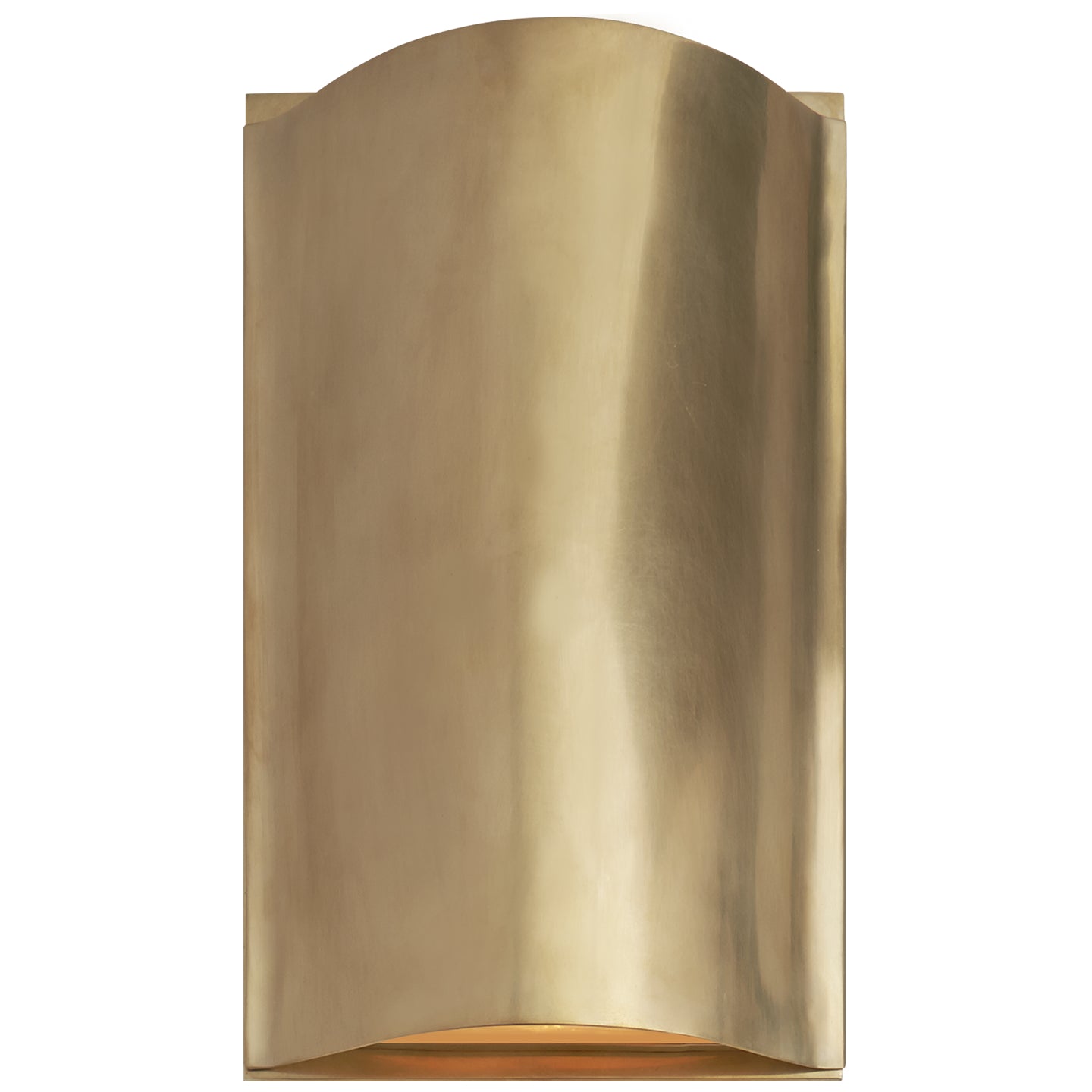 Avant Small Curve Sconce in Antique-Burnished Brass with Frosted Glass