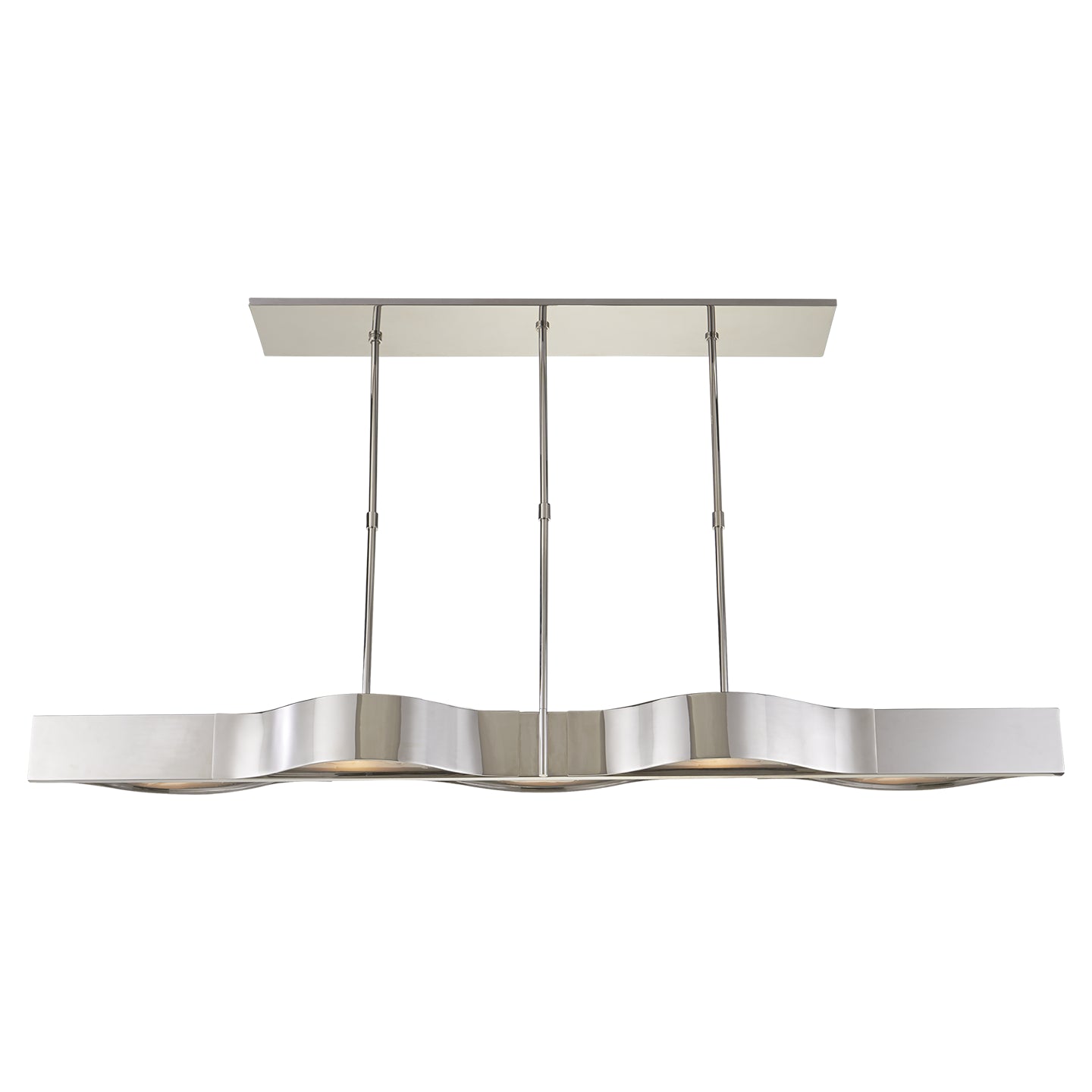 Avant Large Linear Pendant in Polished Nickel with Frosted Glass KW 5523PN-FG