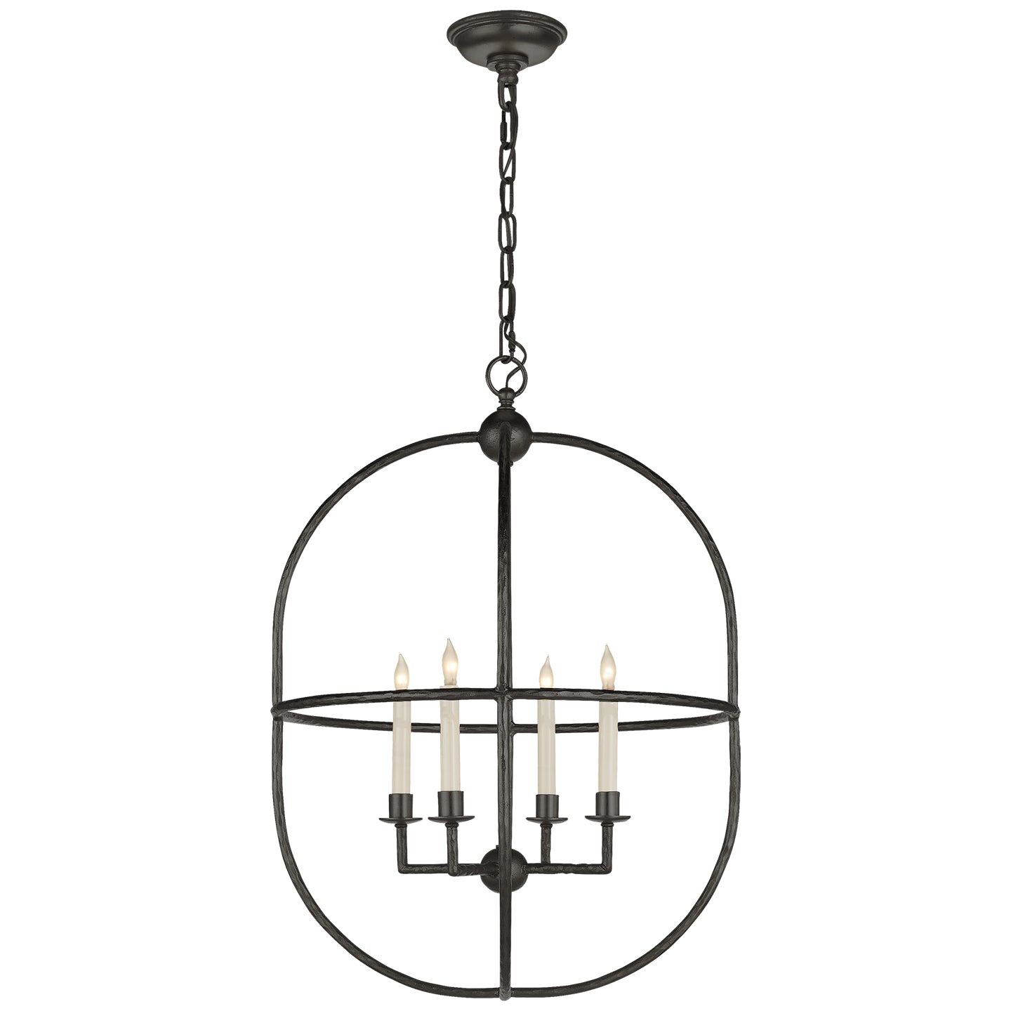 Desmond Open Oval Lantern in Aged Iron